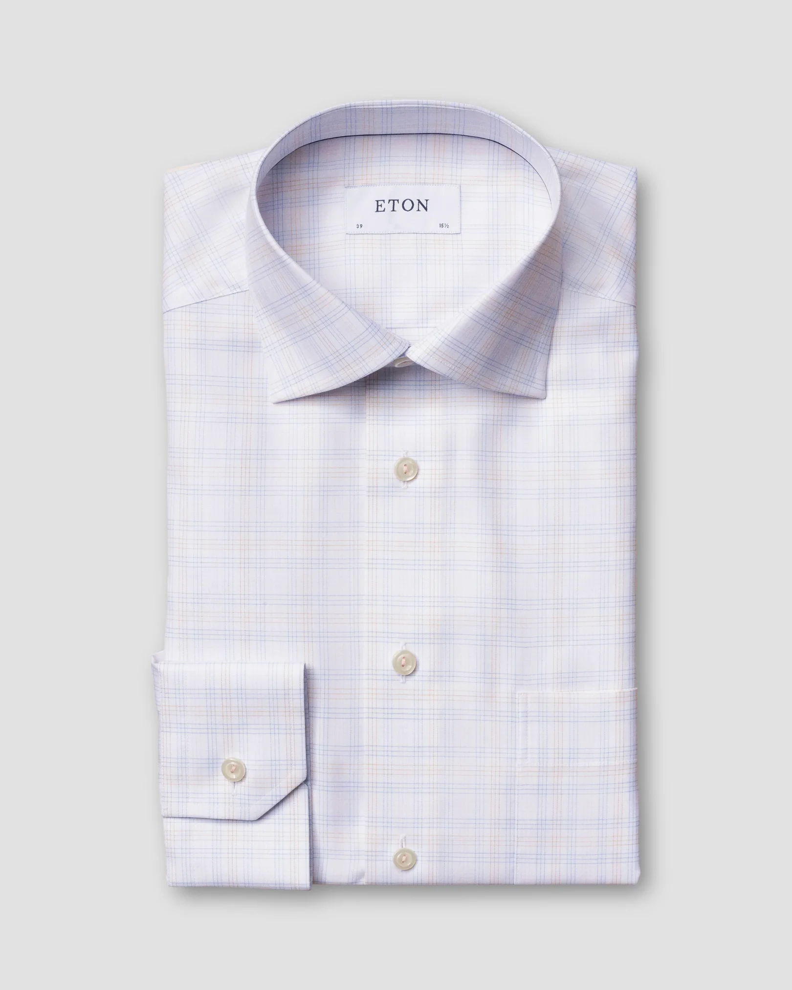 Eton - Eton cotton-tencel overcheck shirt