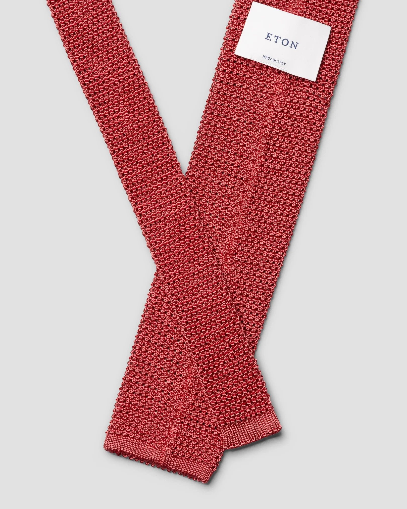 Eton - pink solid knit silk tie