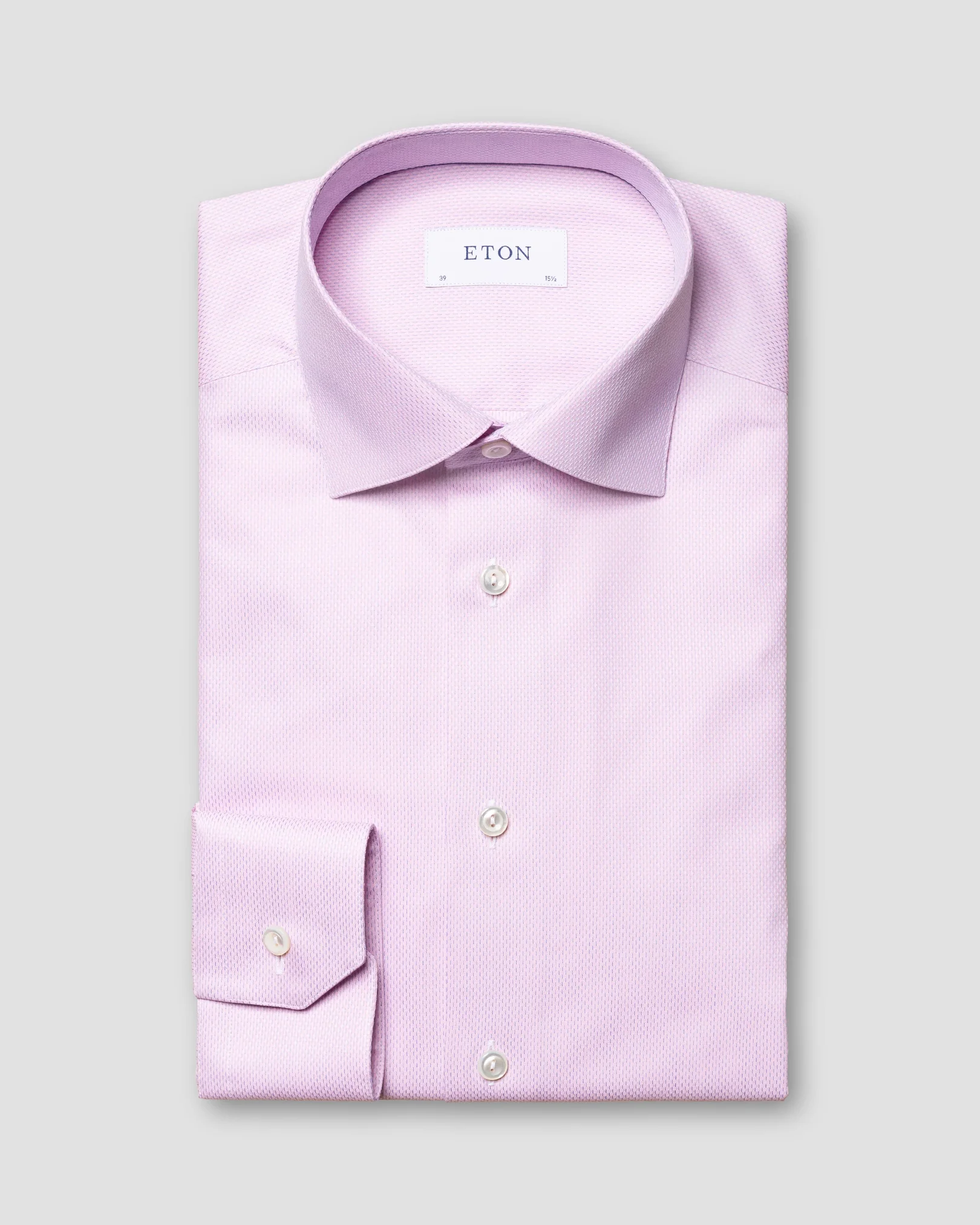 Eton - pink fine twill cut away single slim