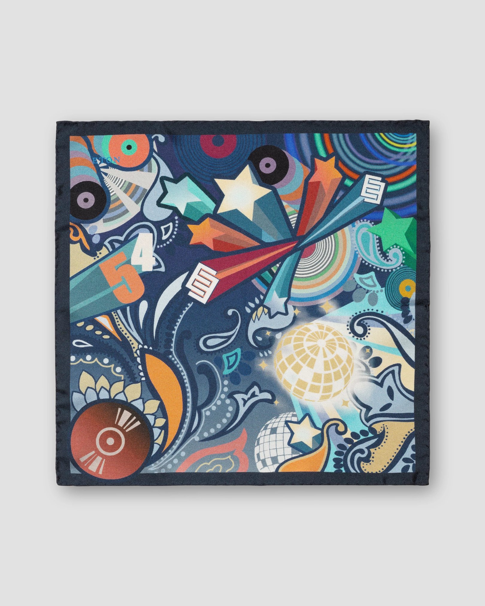 Eton - navy blue vintage pocket square