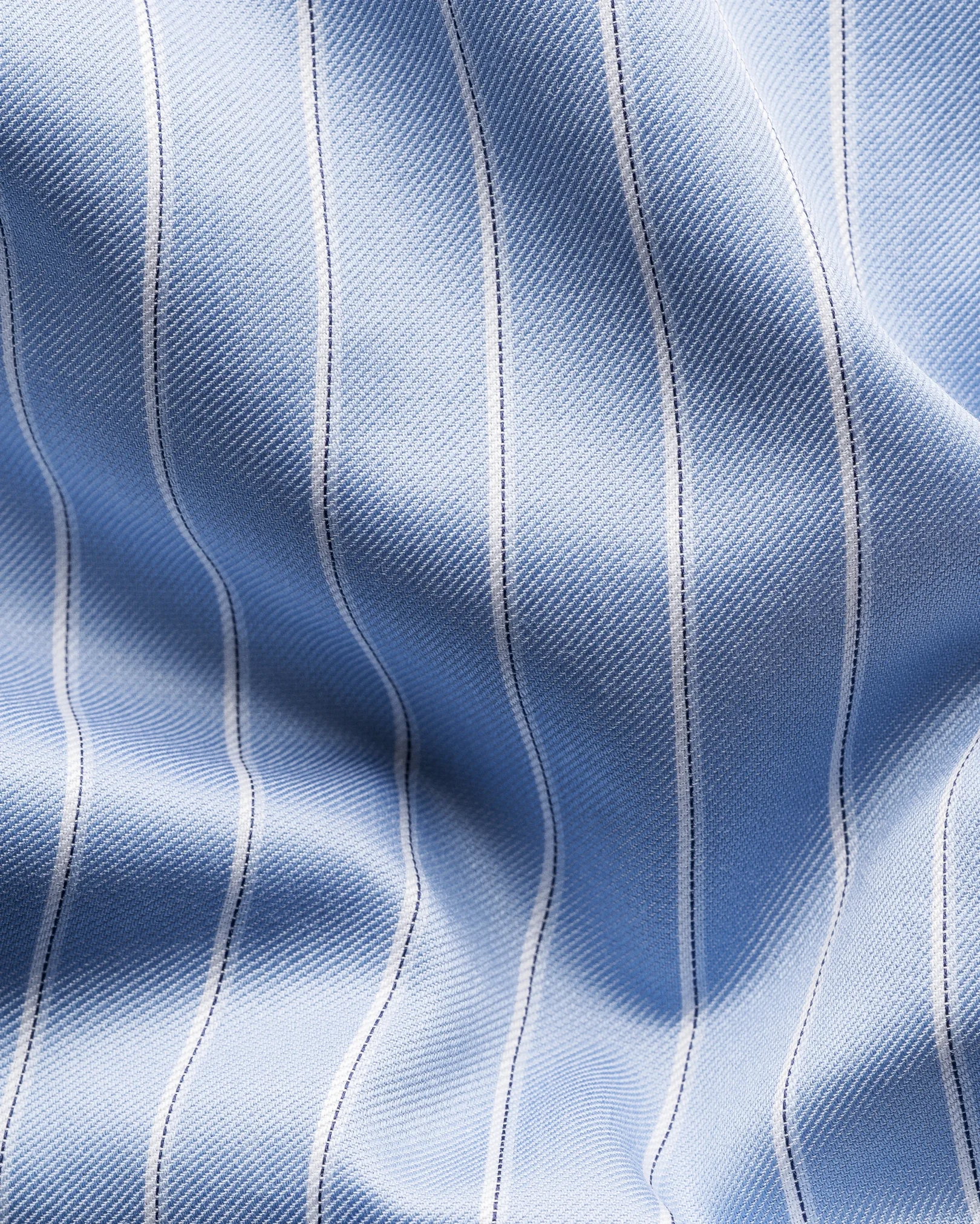 Eton - blue striped signature twill shirt cut away 266