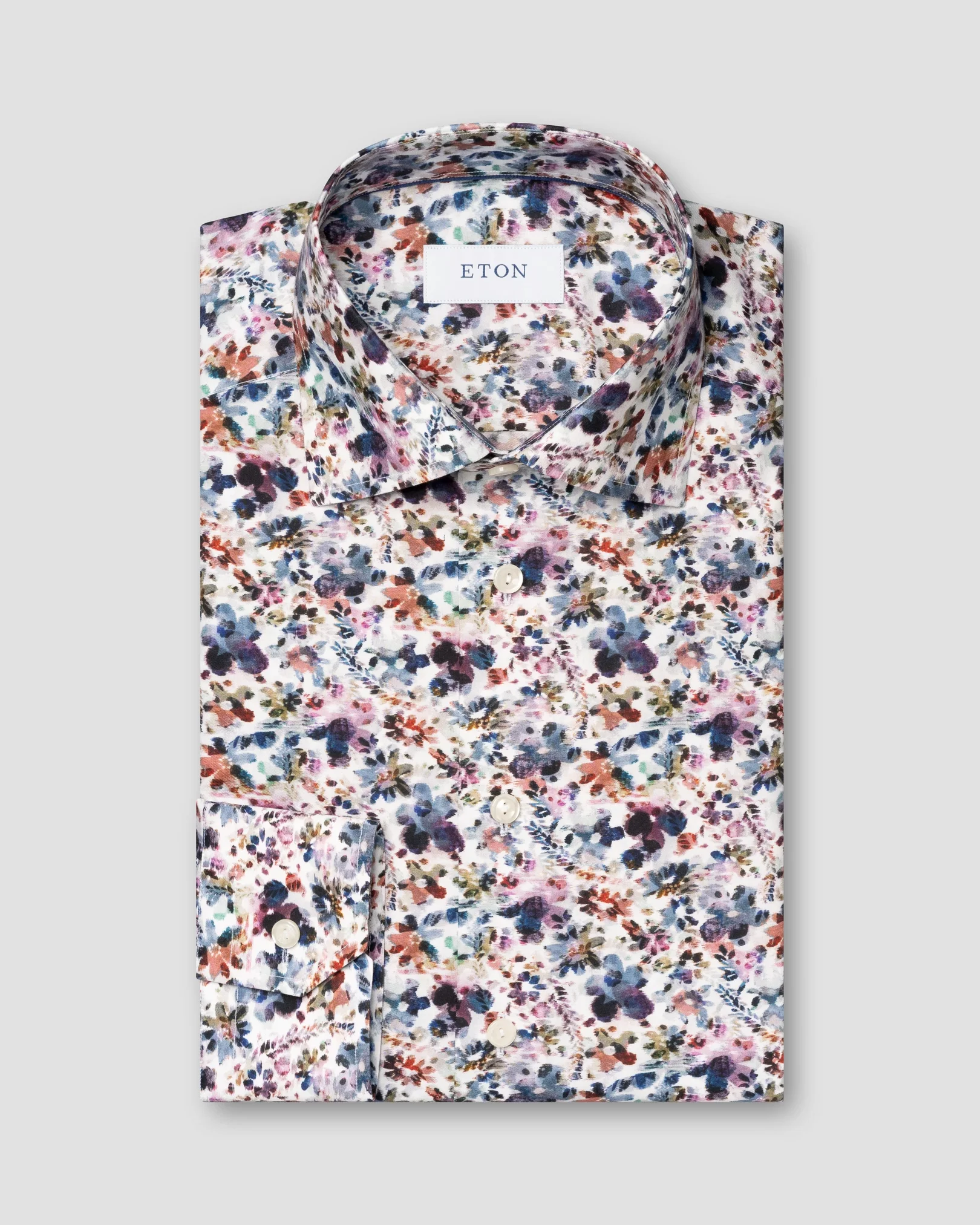 Eton - Chemise en sergé à motif floral signature