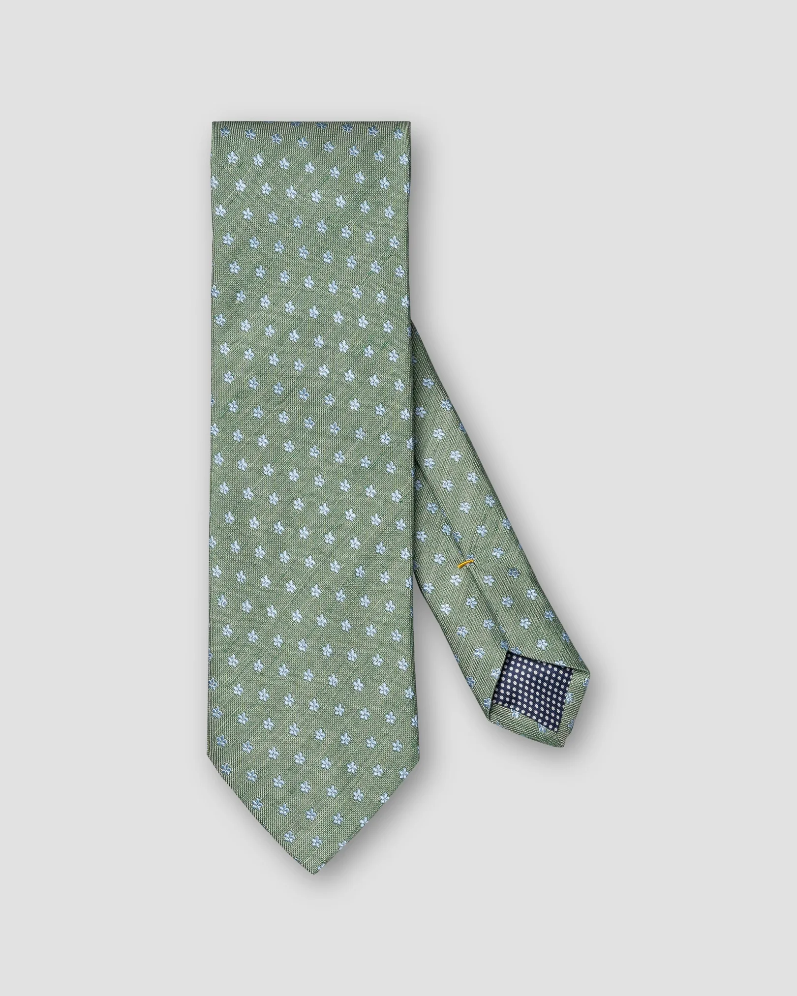 Eton - mid green floral woven silk linen tie