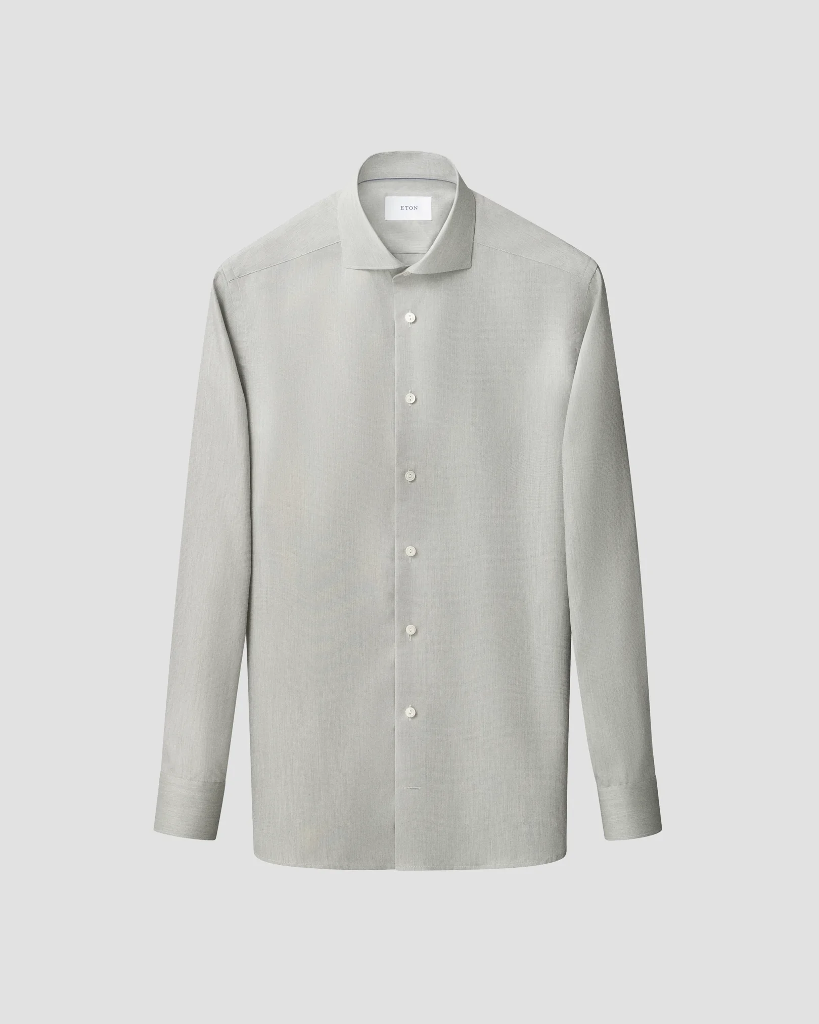 Eton - mid green solid twill shirt