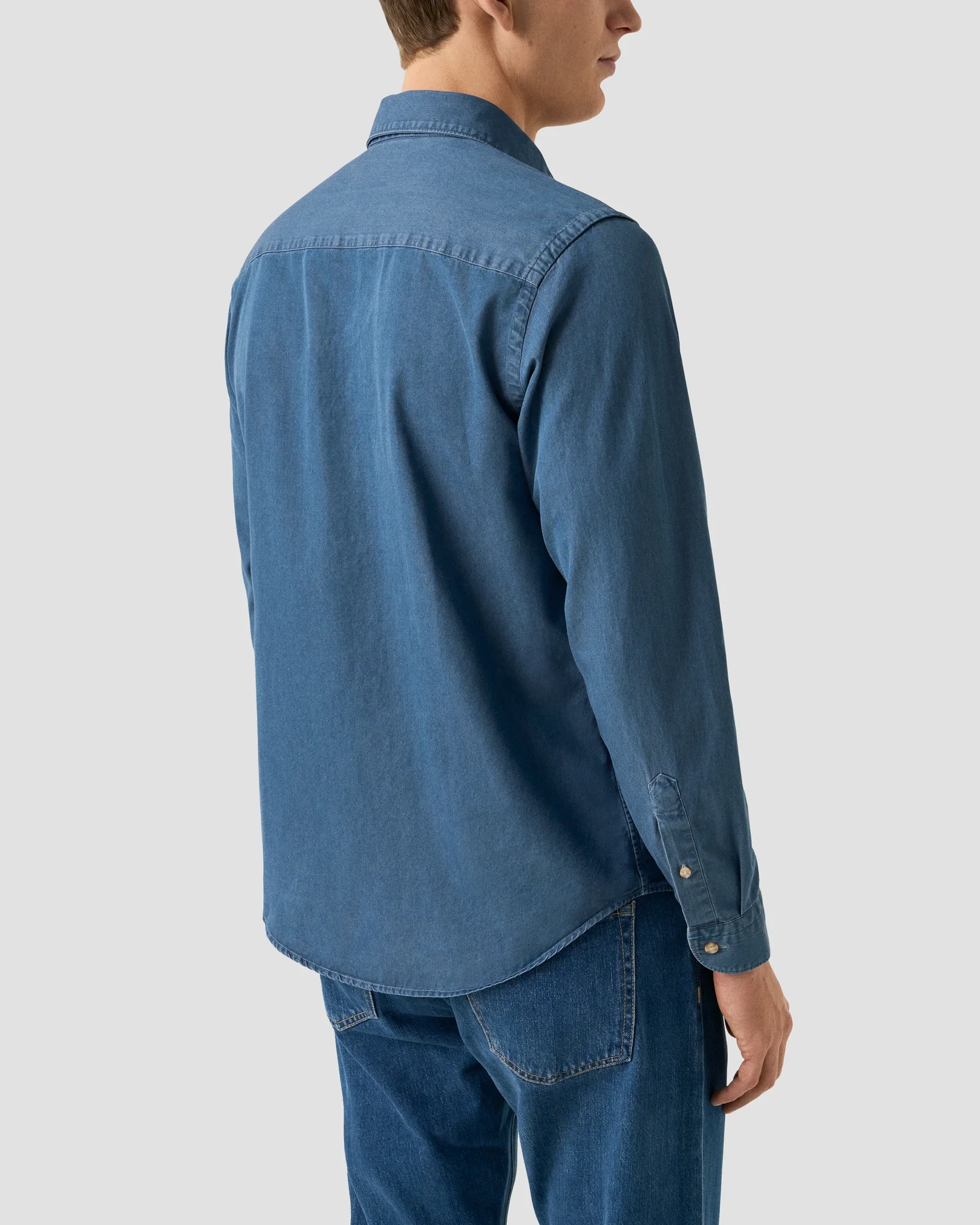 Eton - navy blue lightweight denim shirt 258