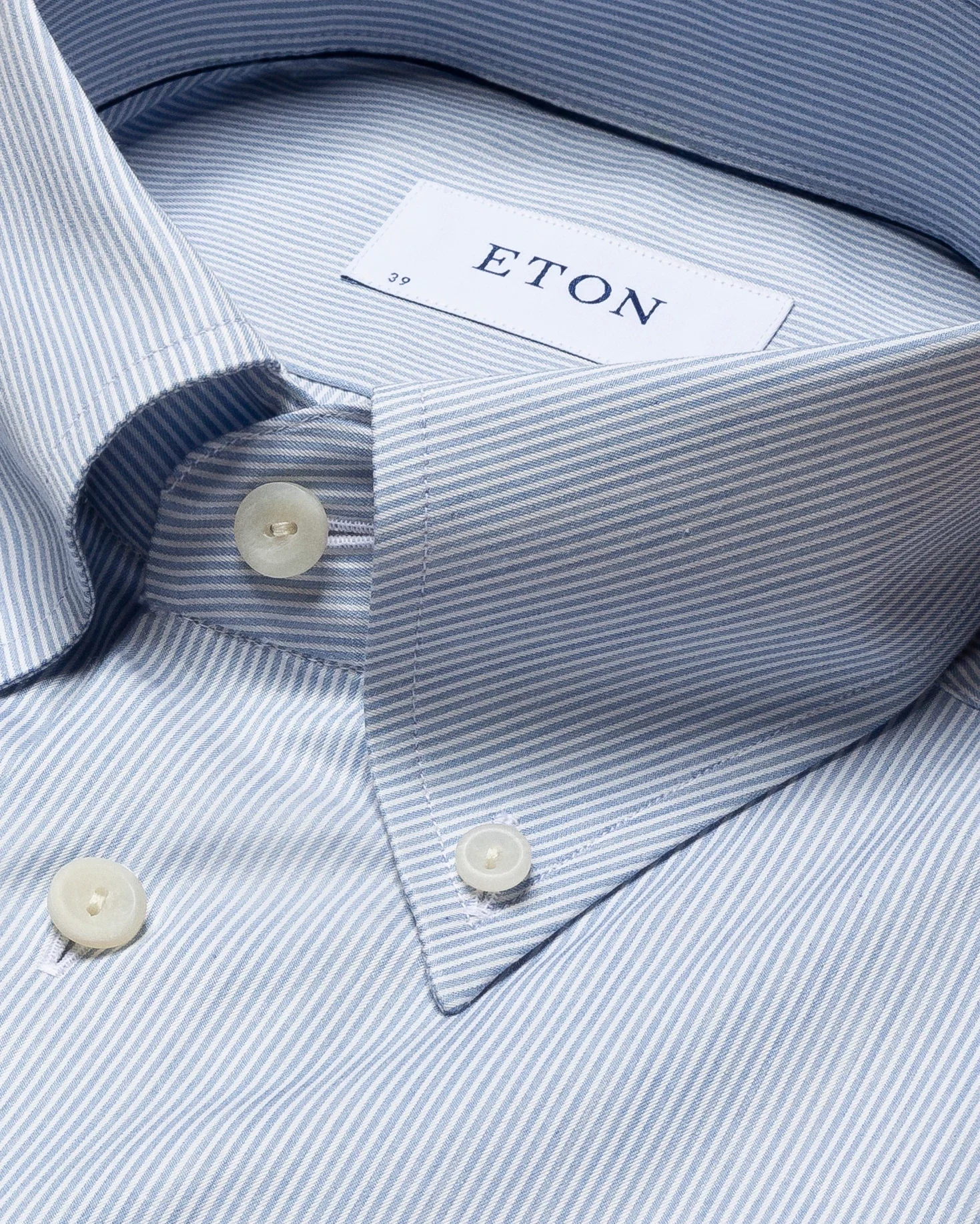 Eton - blue striped melange fine twill shirt