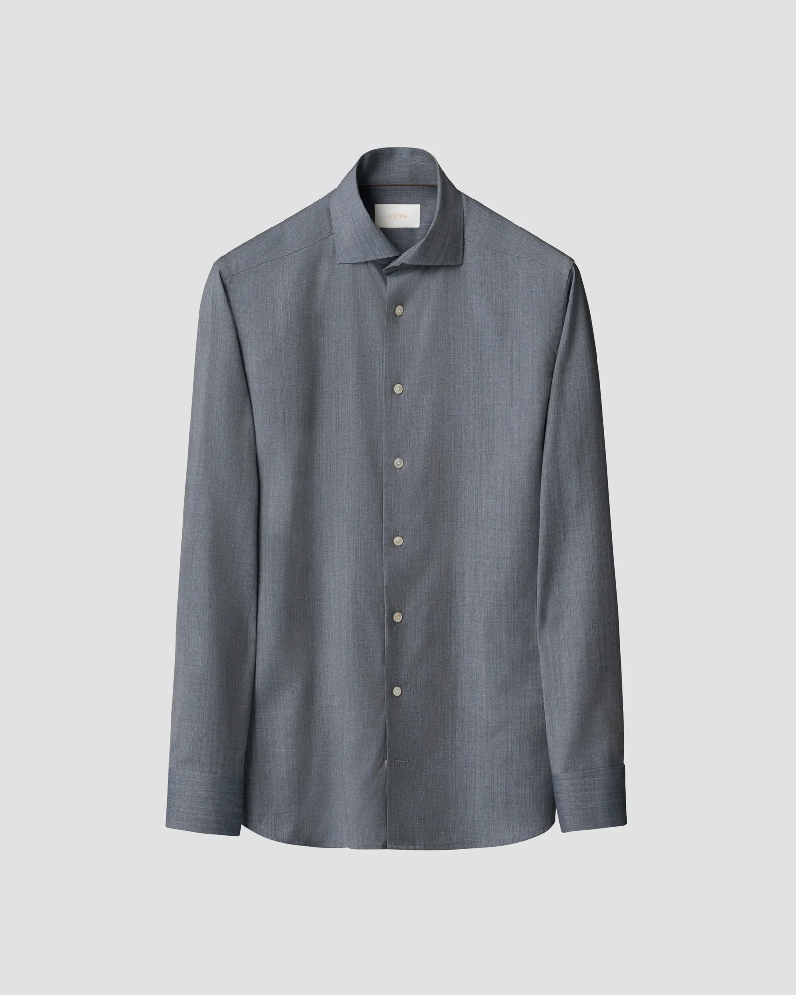 Eton - dark blue solid merino shirt