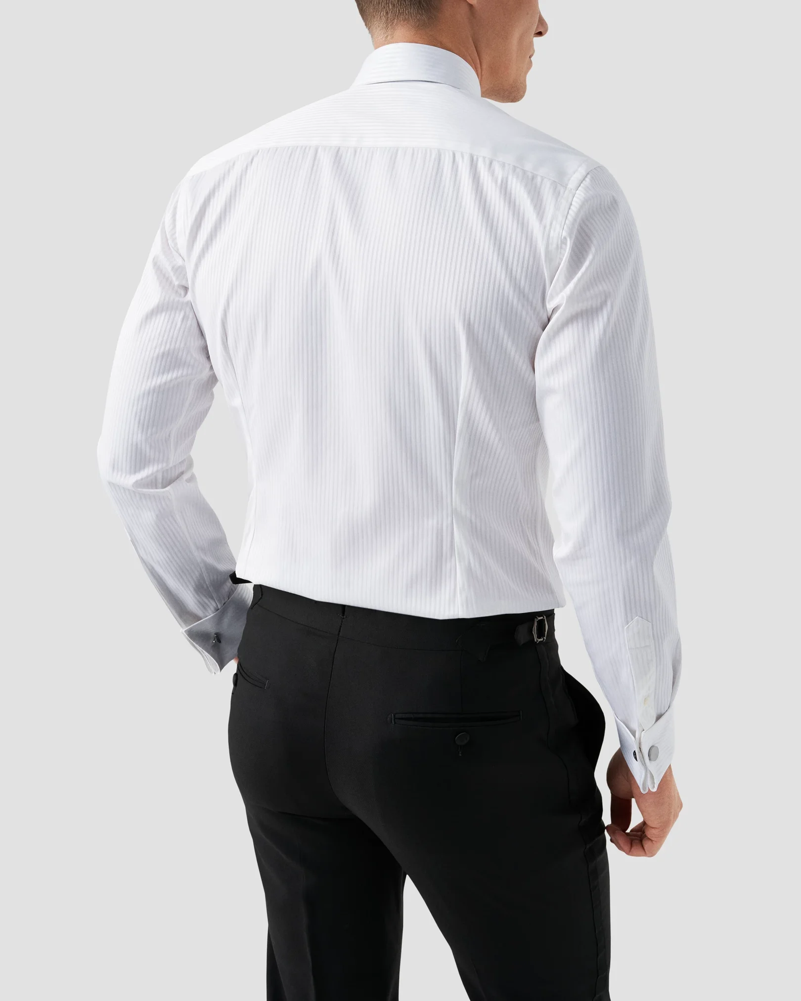 Eton - White Striped Satin Tuxedo Shirt