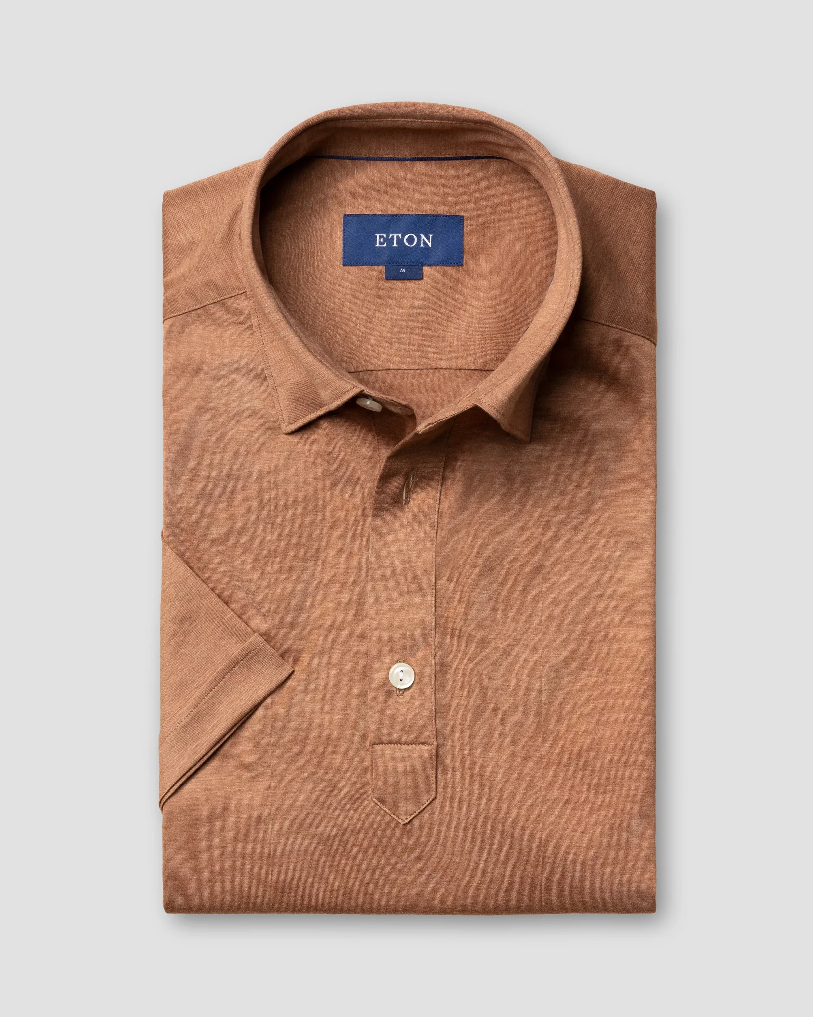 Eton - brown popover jersey shirt short sleeved