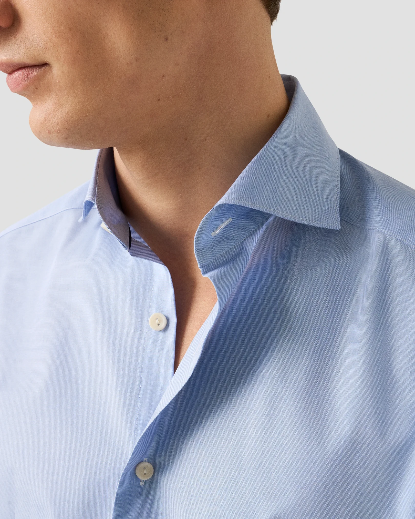 Eton - mid blue end on end breeze poplin shirt 261