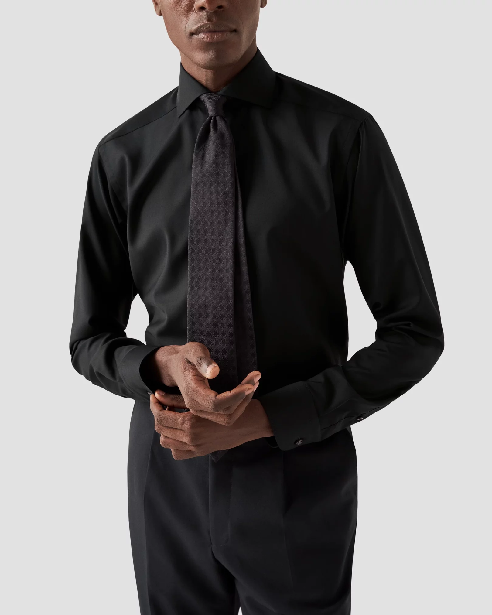 Eton - black super merino shirt