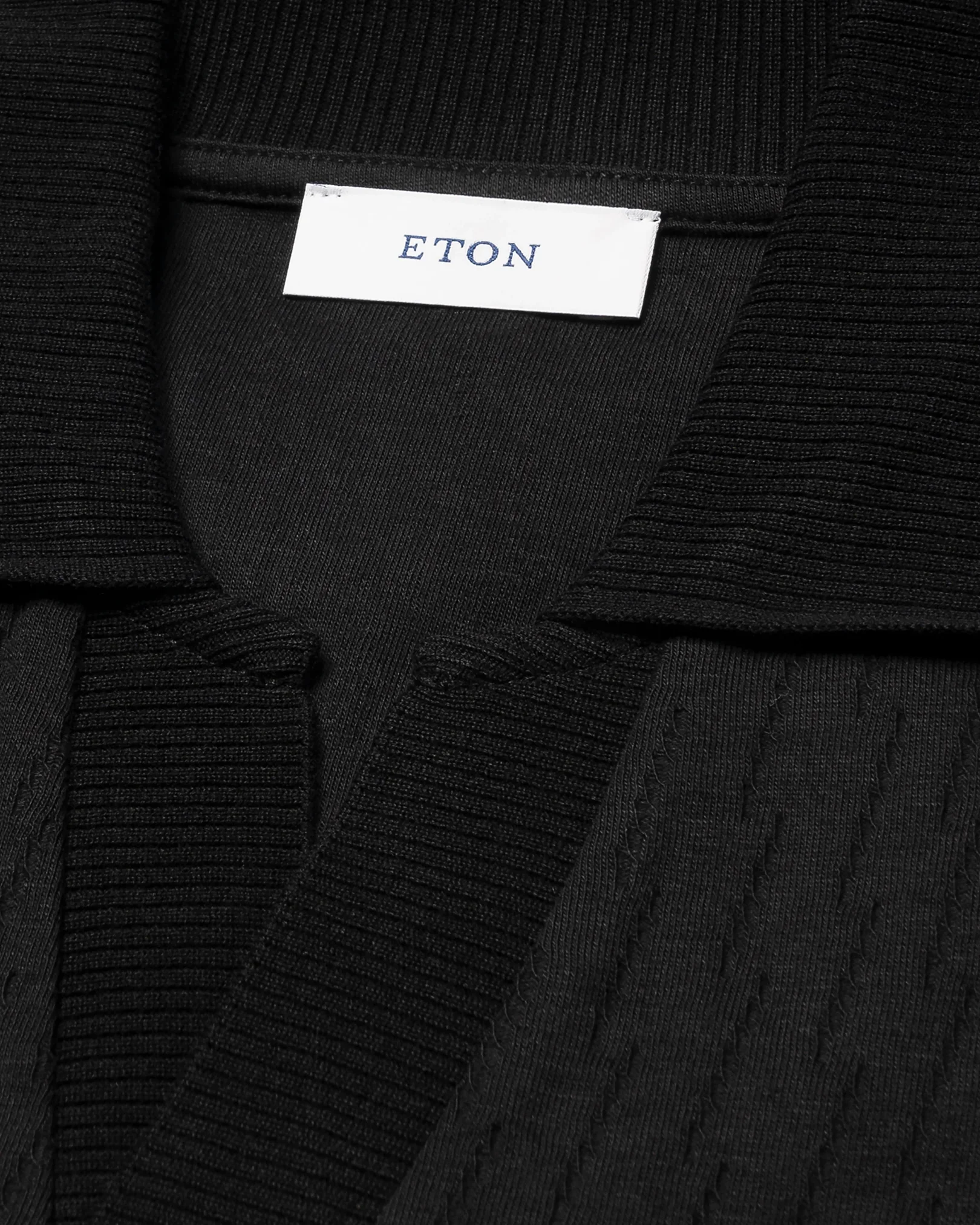 Eton - jacquard open collar polo shirt
