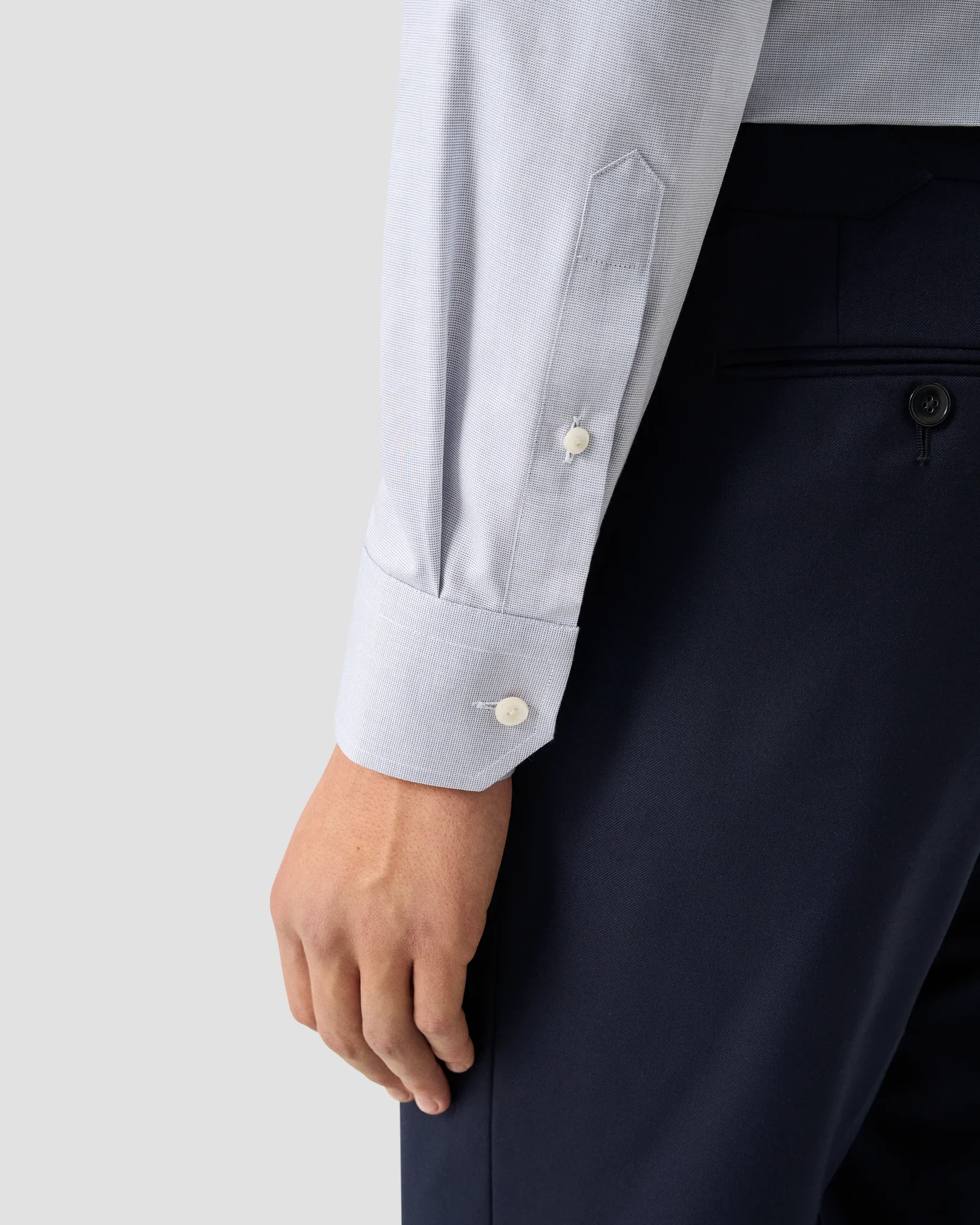 Eton - dark blue semi solid signature twill shirt