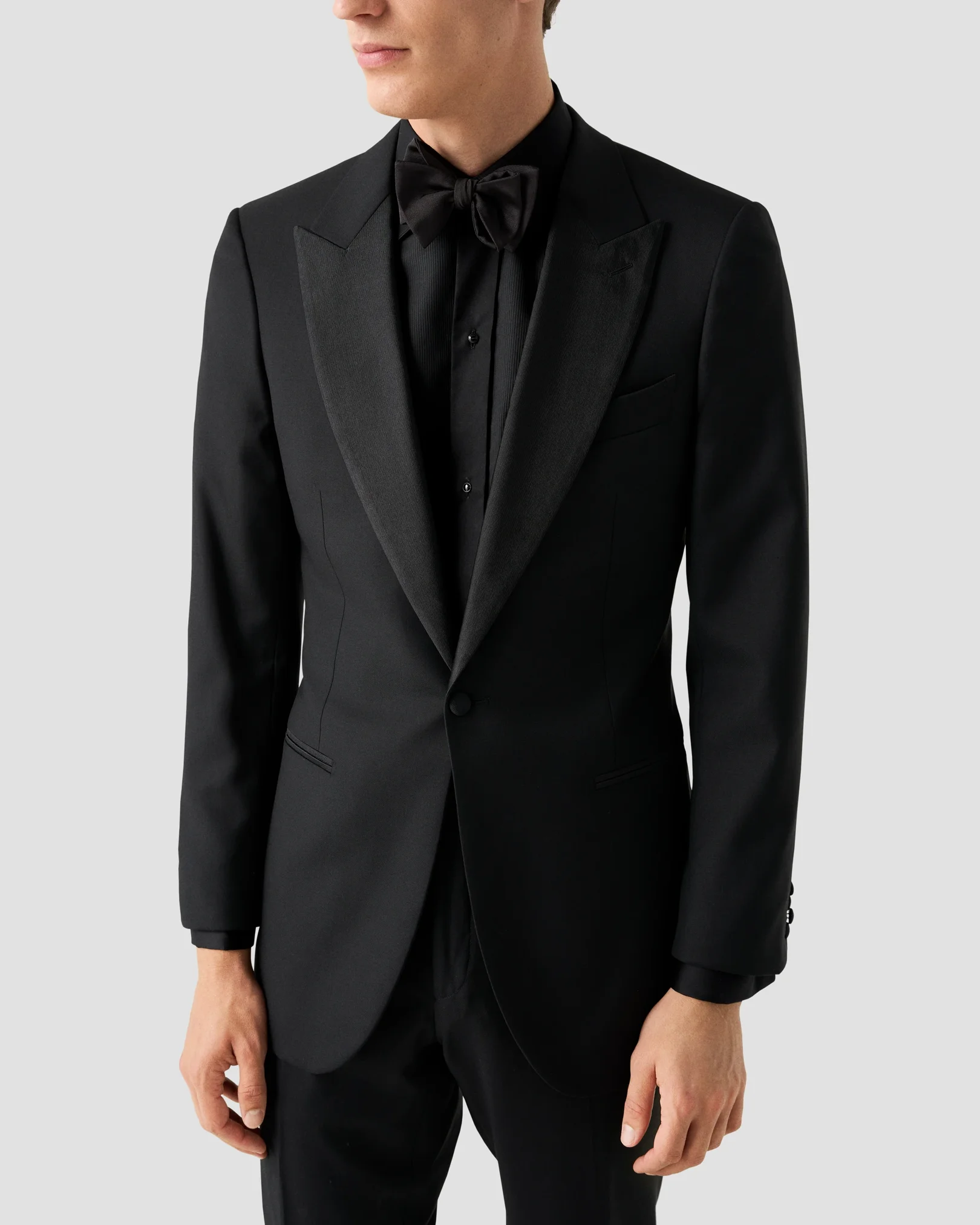 Eton - Black Fine Striped Bib Tuxedo Shirt