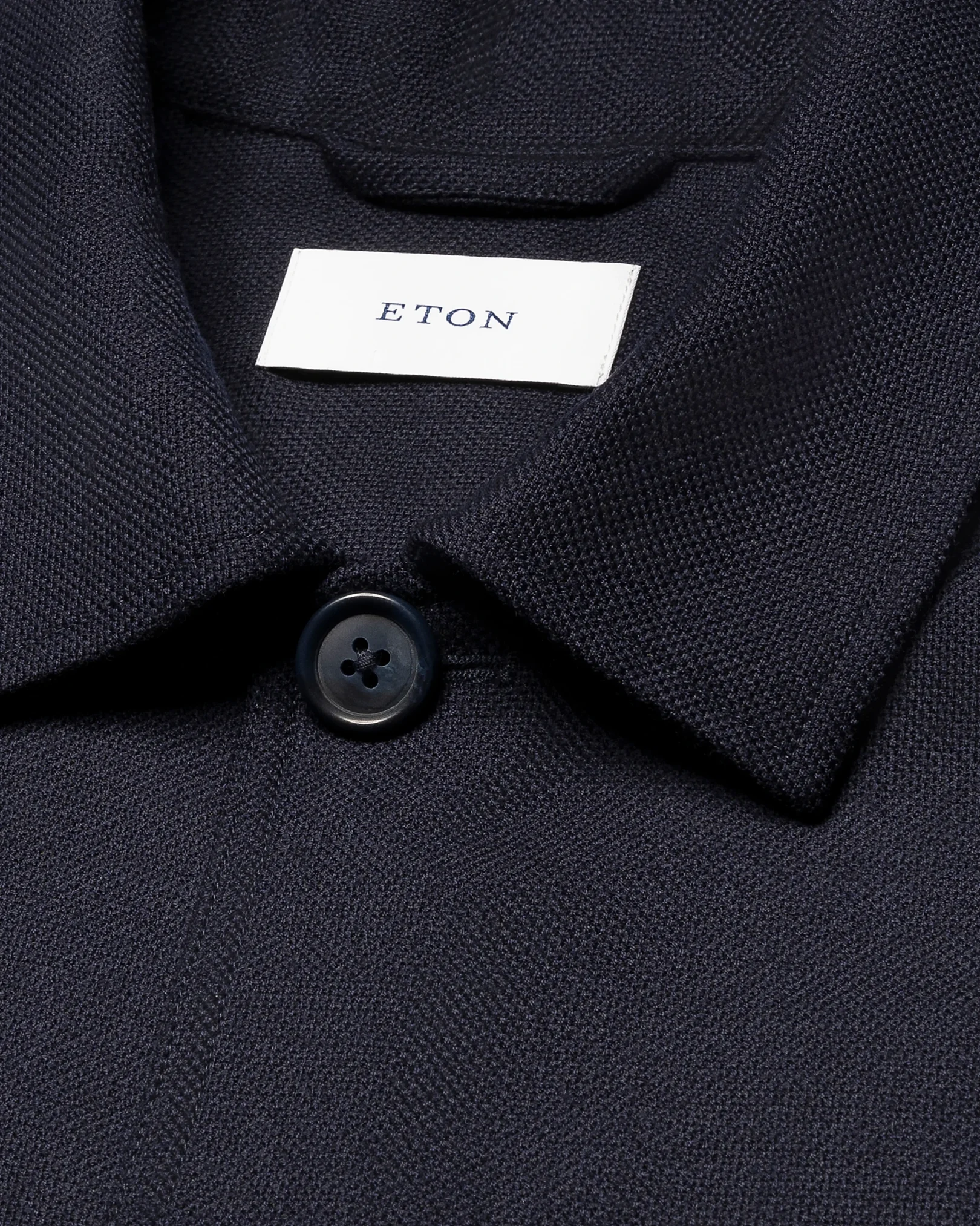 Eton - navy blue four pocket wool cashmere overshirt 258