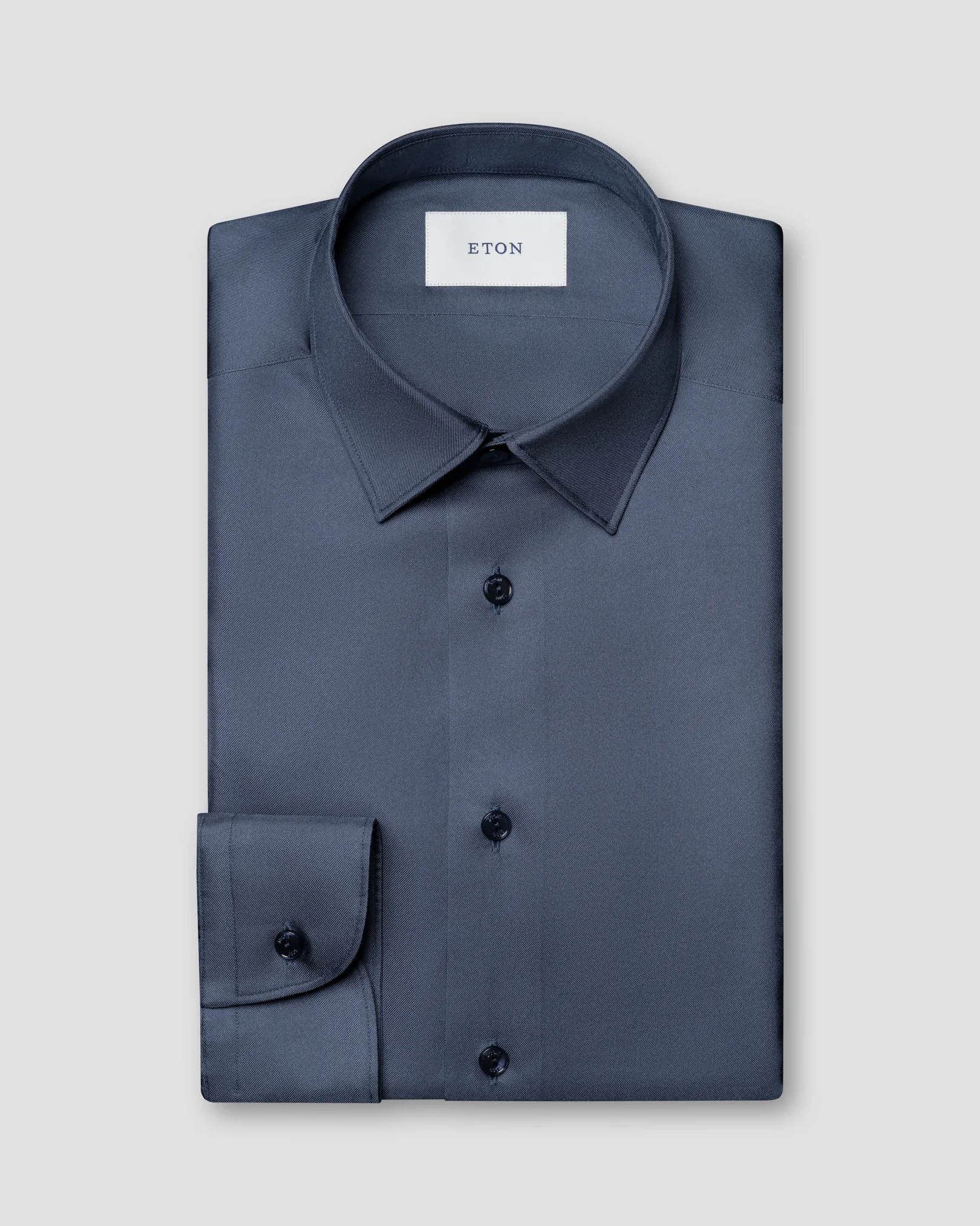 Eton - navy solid silk shirt