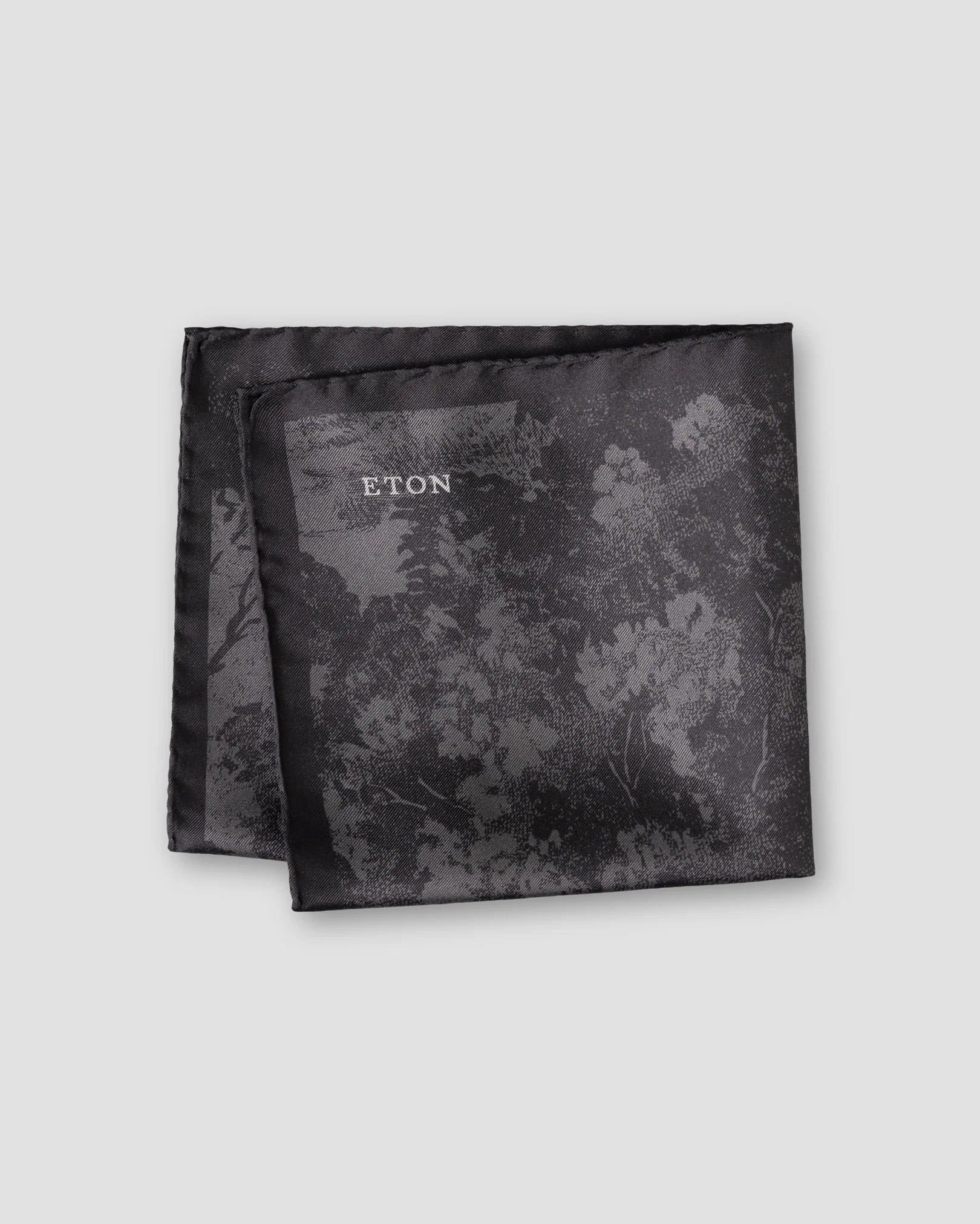 Eton - seasonal silk pocket square black seasonal silk pocket square
