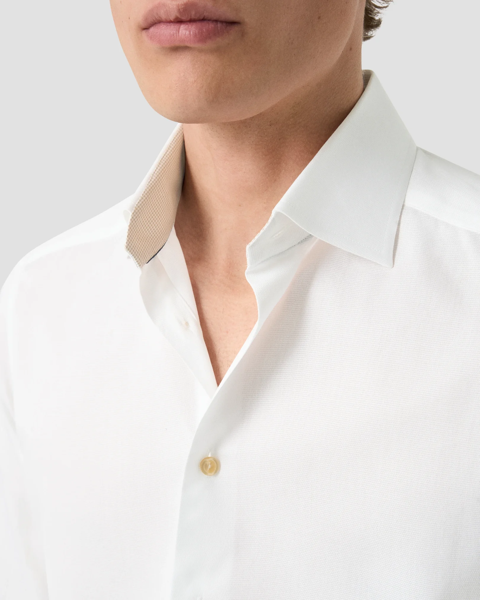 Eton - white semi solid effect shirt