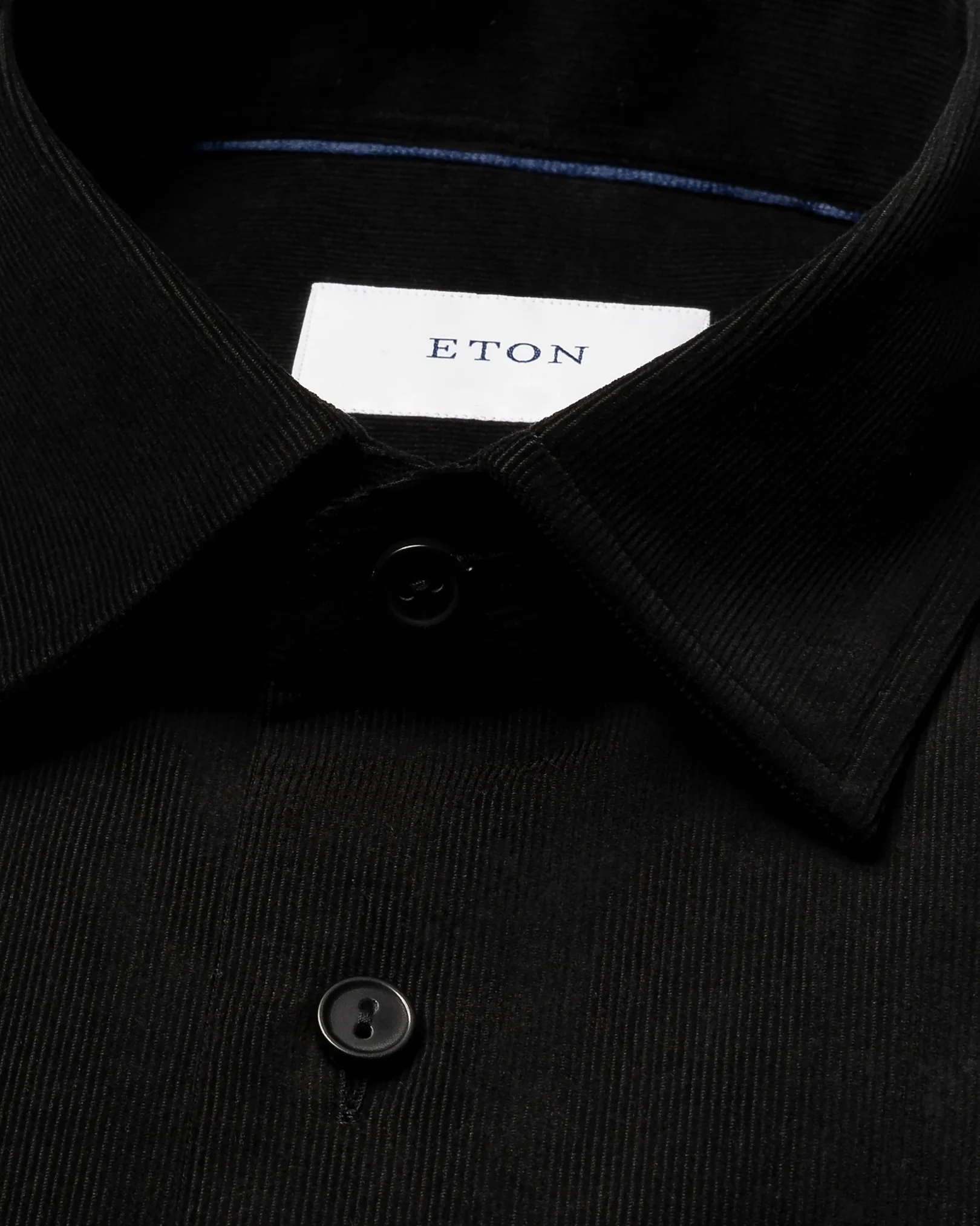 Eton - solid corduroy shirt black