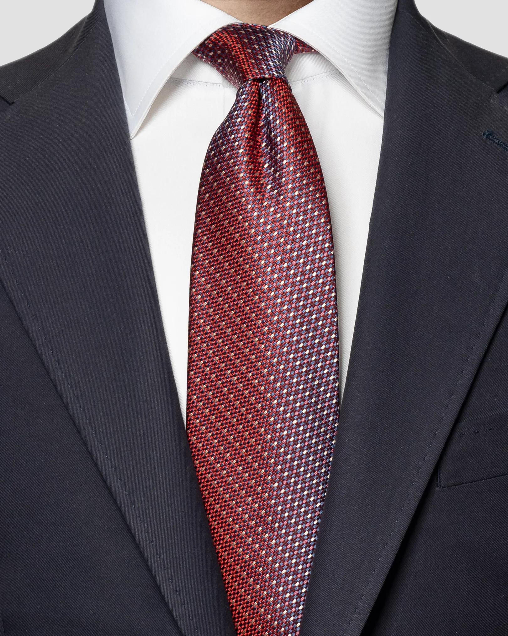 Eton - dark red multi colored tie