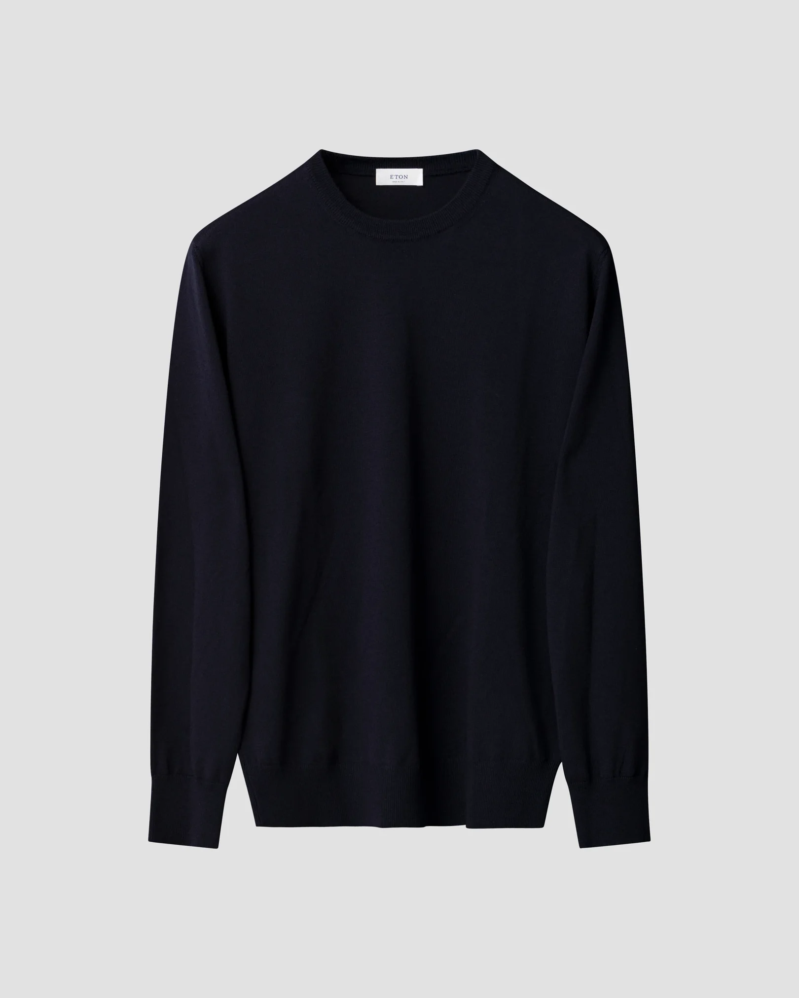 Eton - navy blue merino knit crewneck