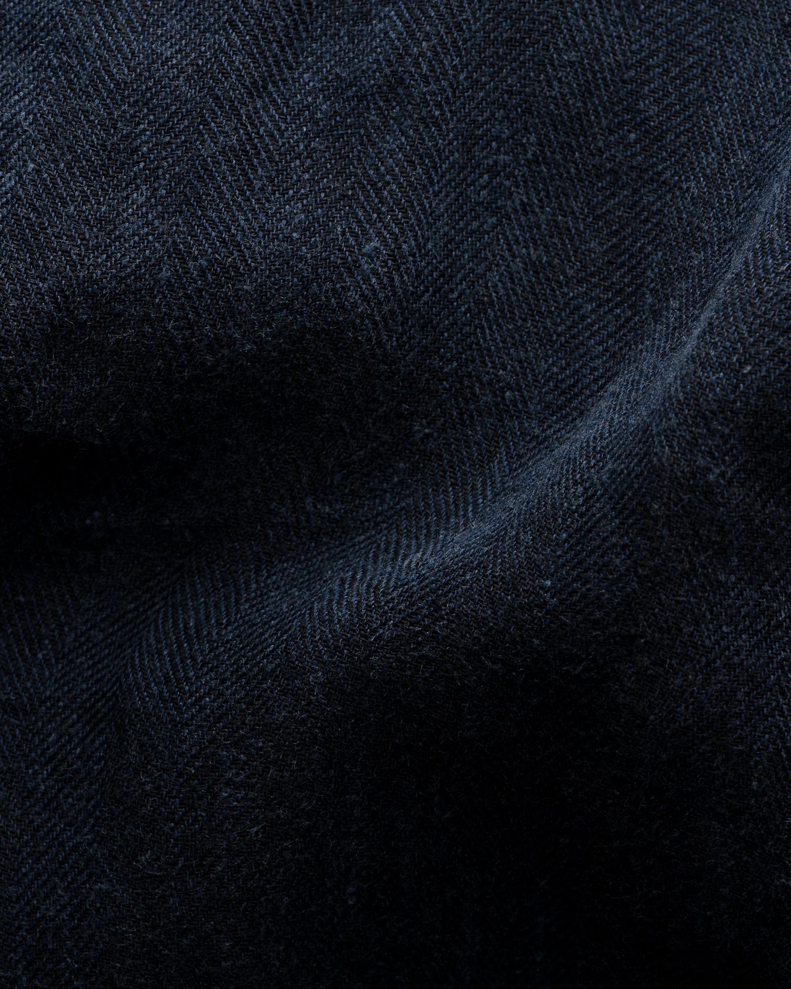 Eton - navy blue linen wide spread short sleeve
