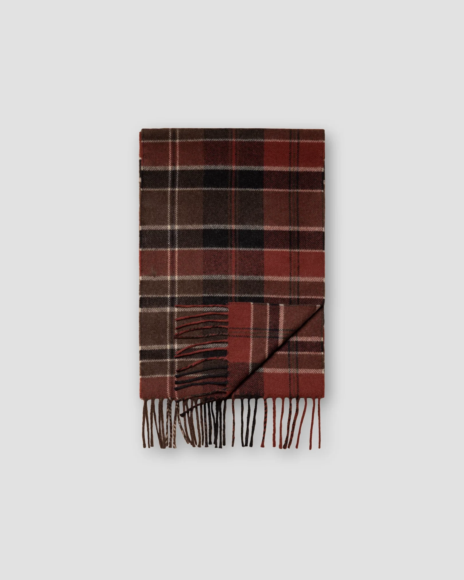 Eton - orange checked wool scarf