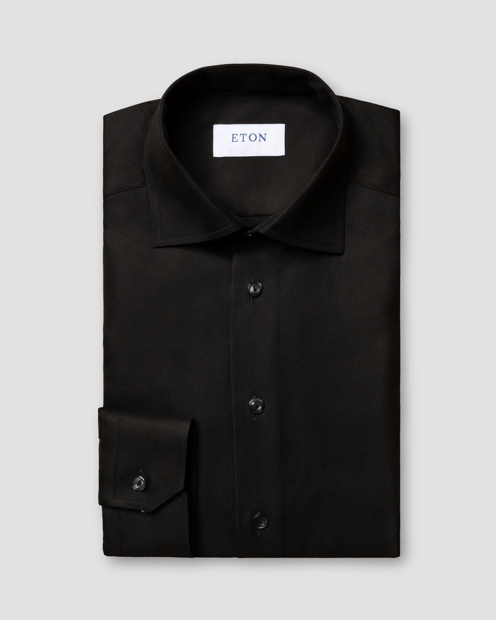 Eton - Black Textured Twill Shirt