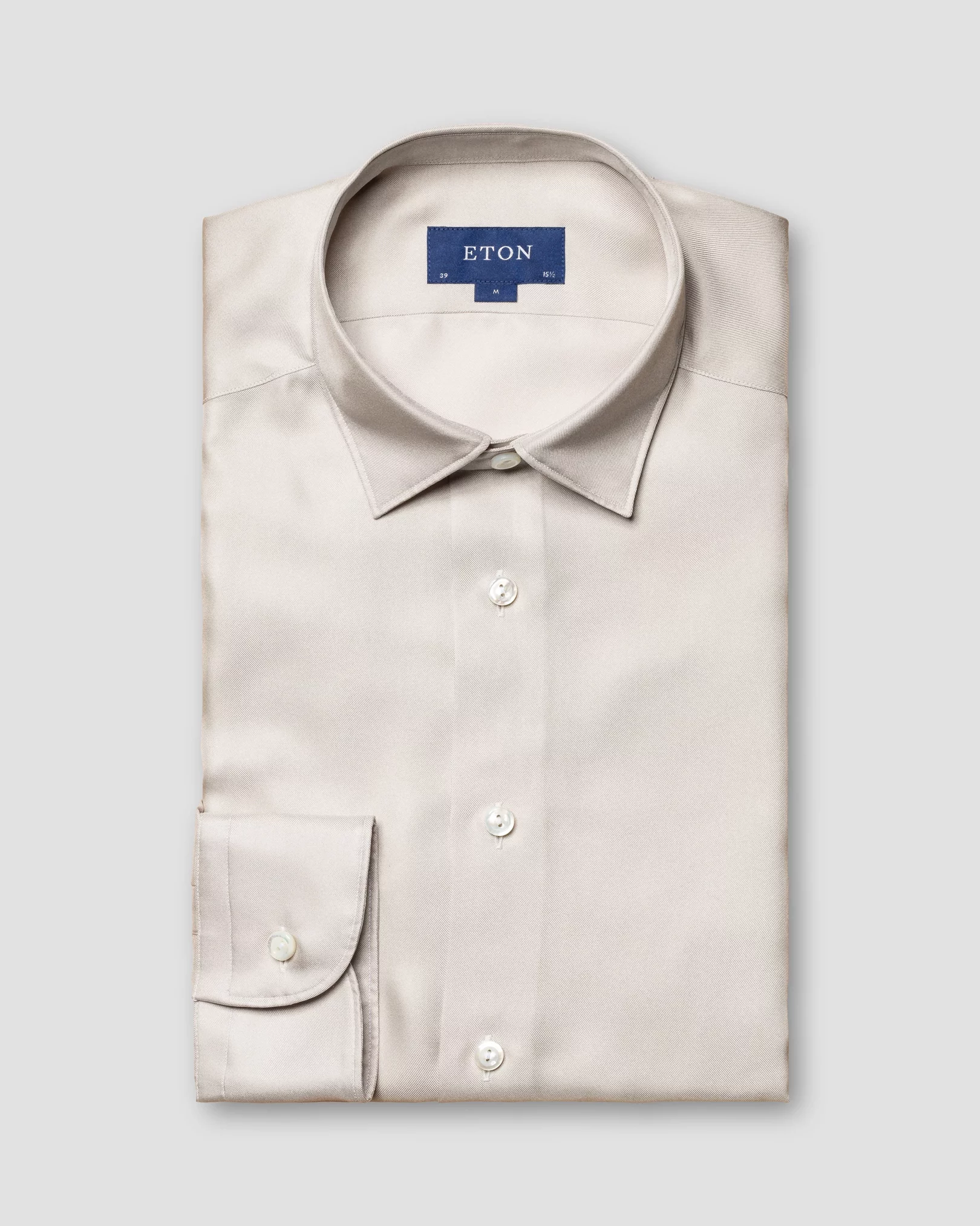 Light Gray Silk Twill Shirt - Eton