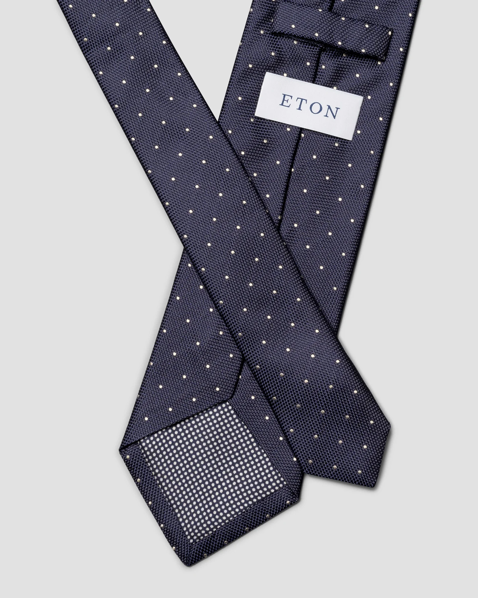 Eton - navy polka dot tie