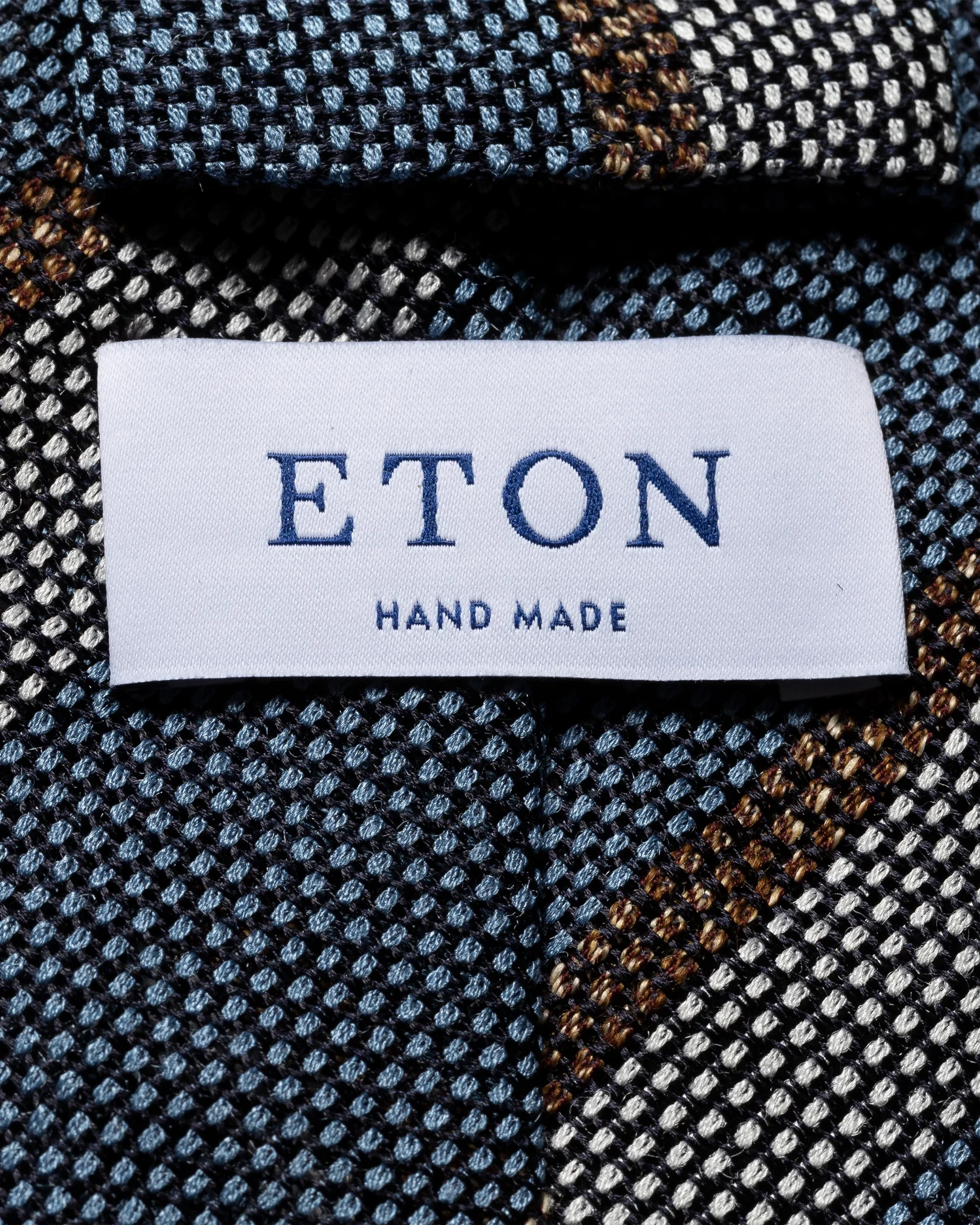 Eton - blue striped woven silk cotton tie