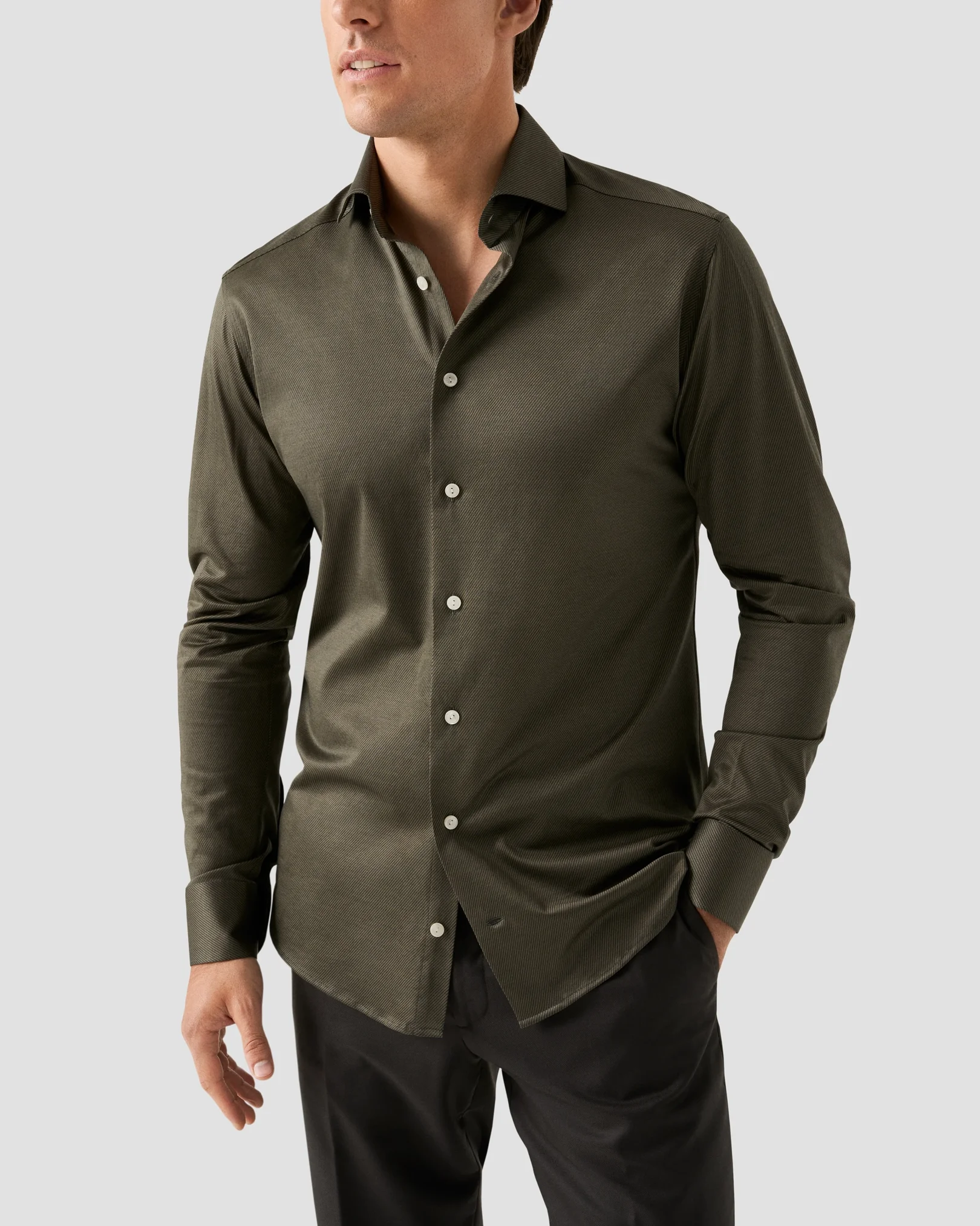 Eton - Dark green Knit King Shirt