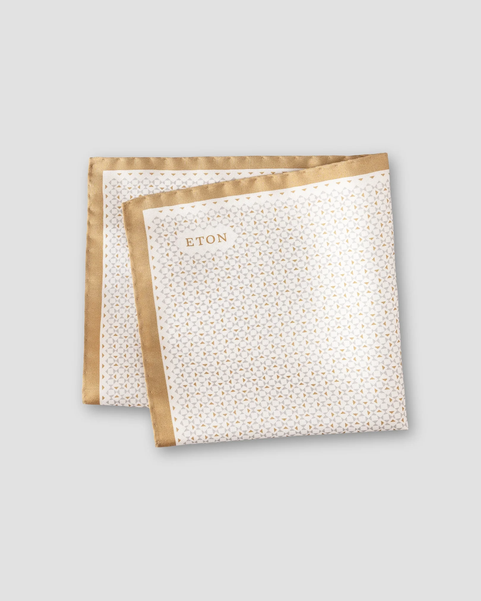 Eton - light grey geometrical twill pocket square