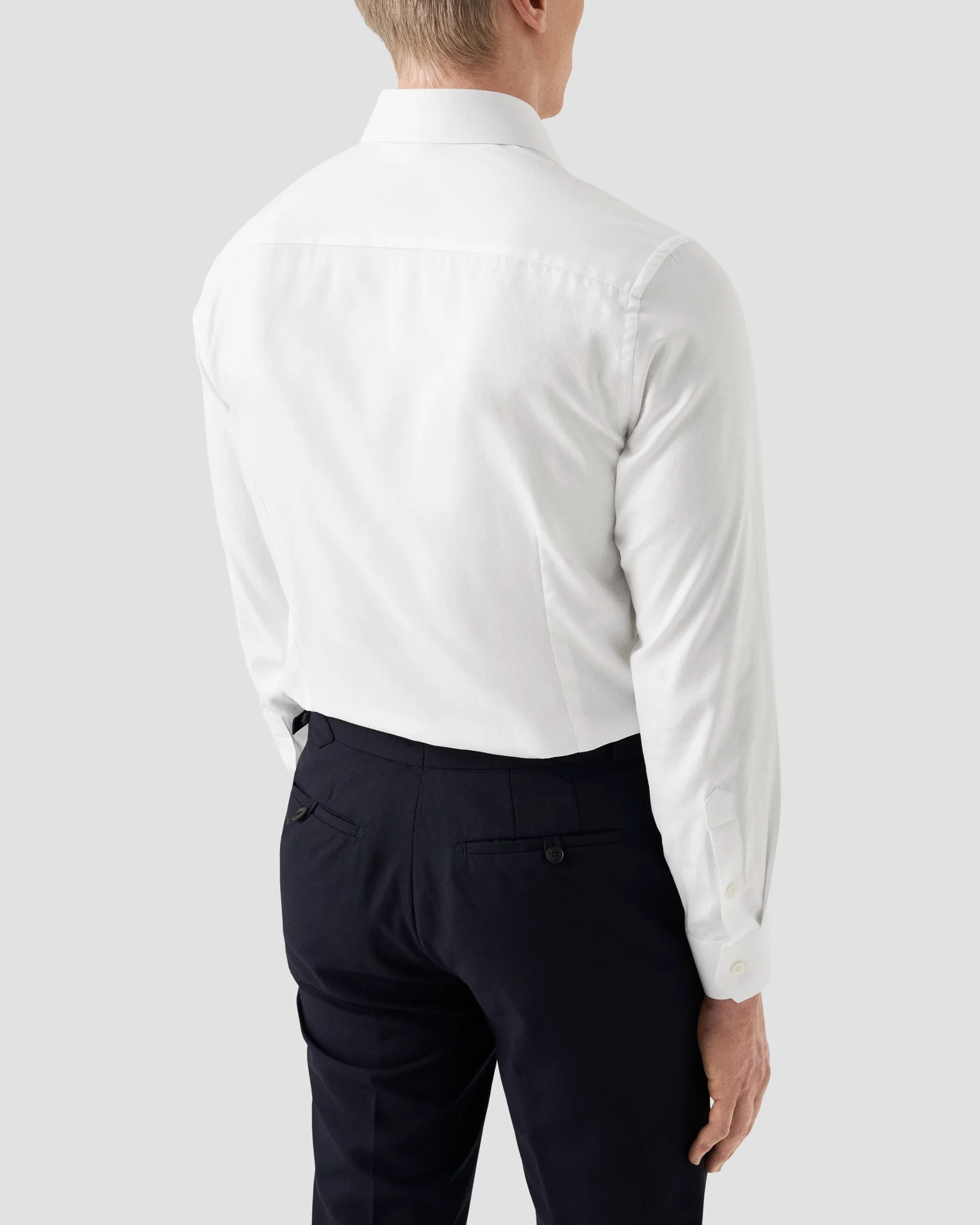 Eton - white twill semi solid melange shirt