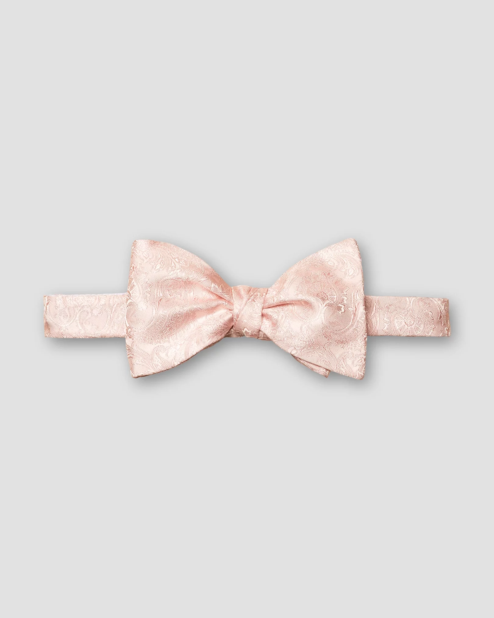 Pink Paisley Print Silk Bow Tie - Ready Tied