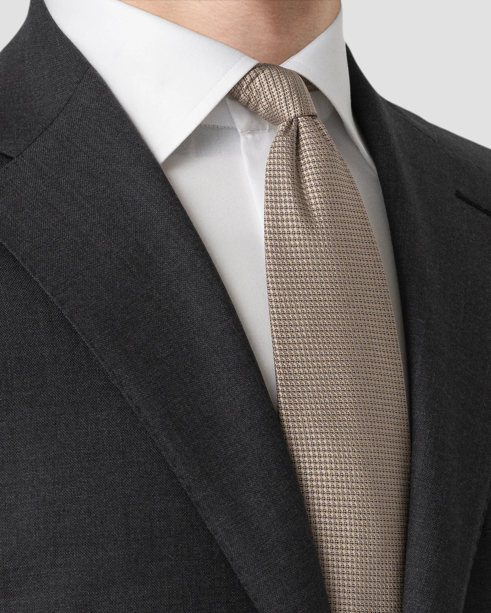 Eton - pin dot woven silk tie beige pin dot woven silk tie