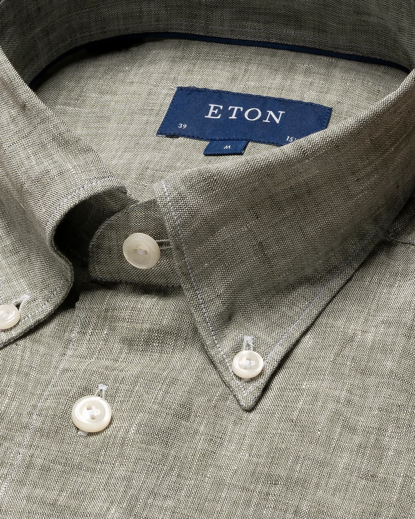 Eton - mid green linen short sleeve