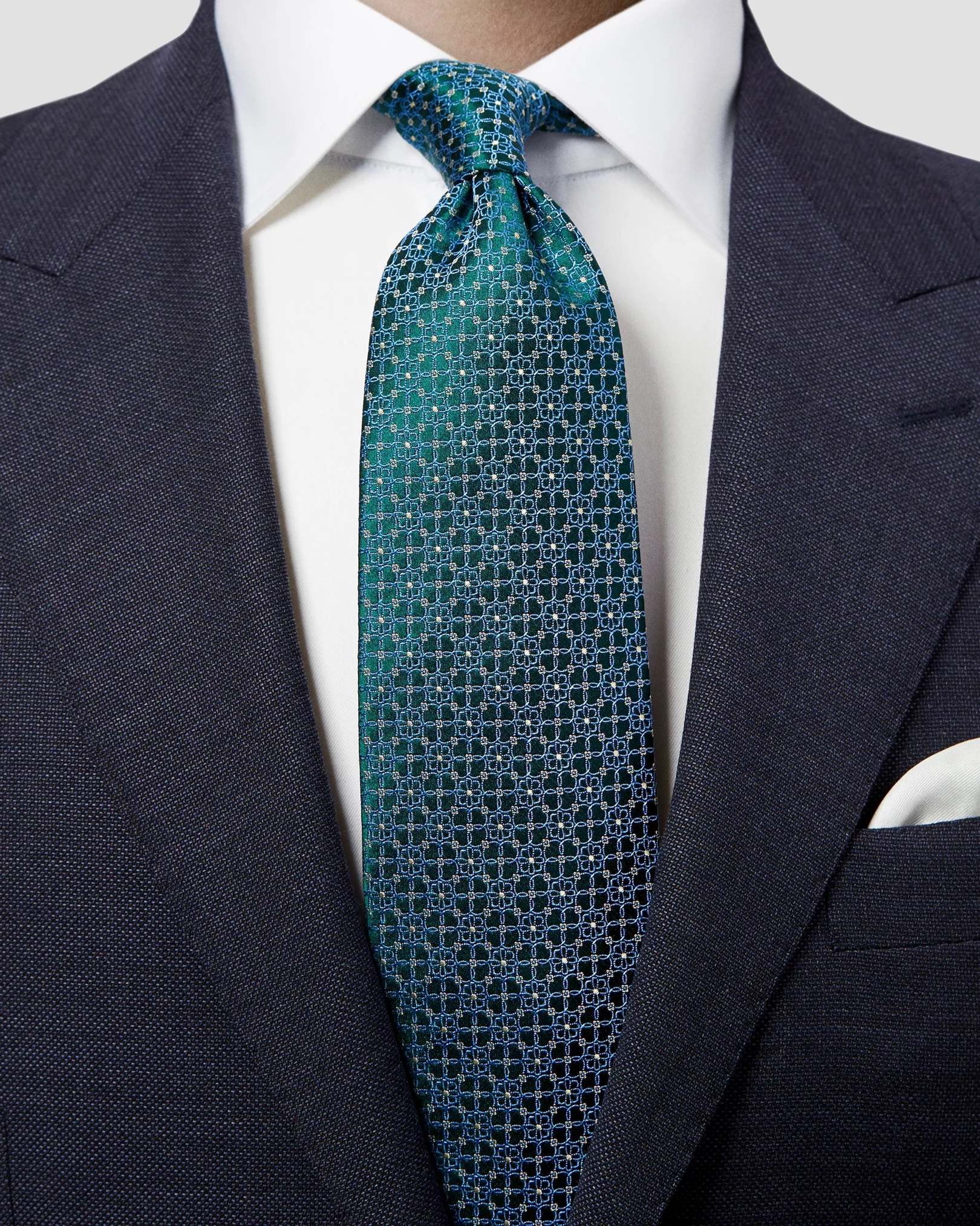 Eton - dark green pattern tie