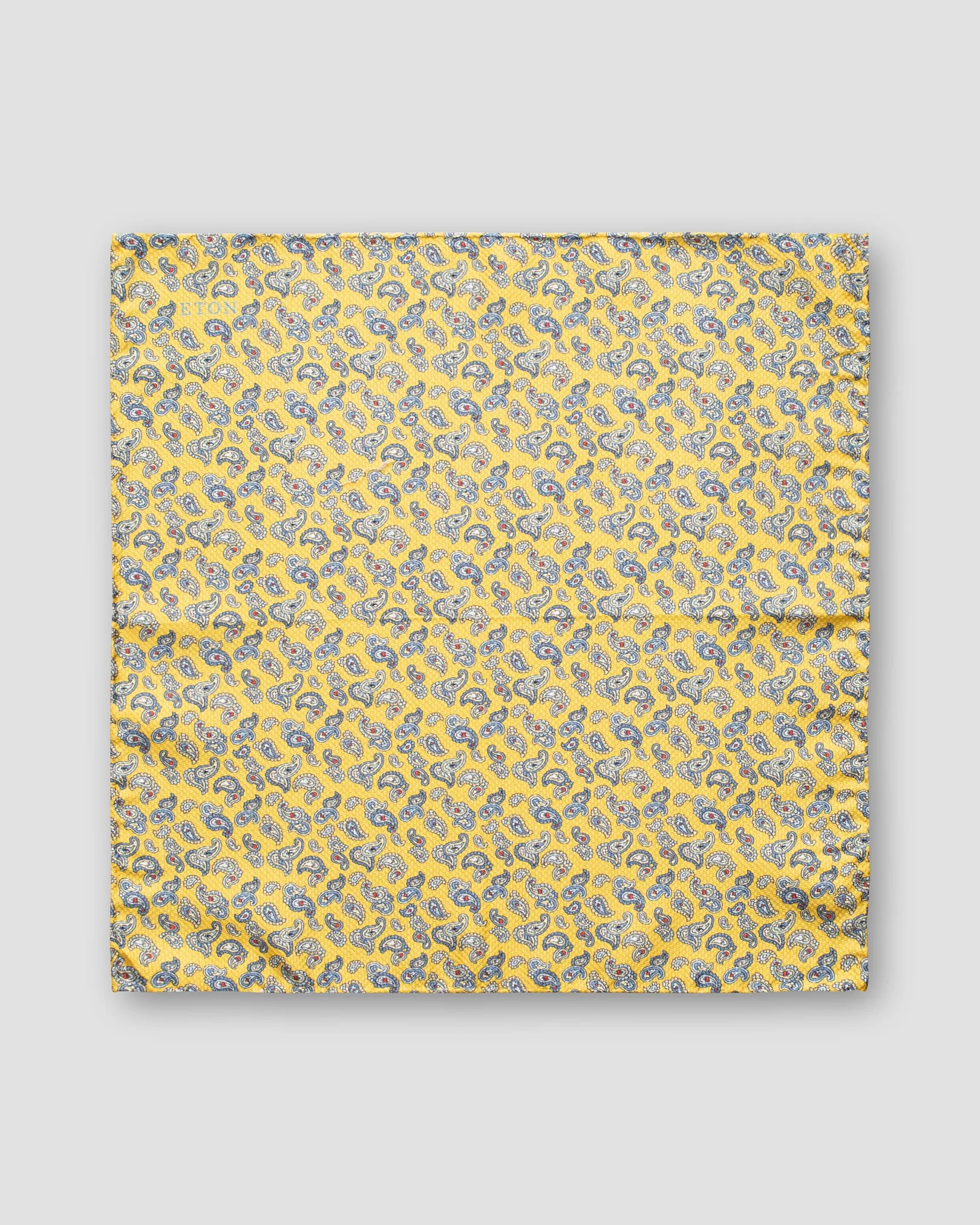 Eton - yellow mini paisley pocket square