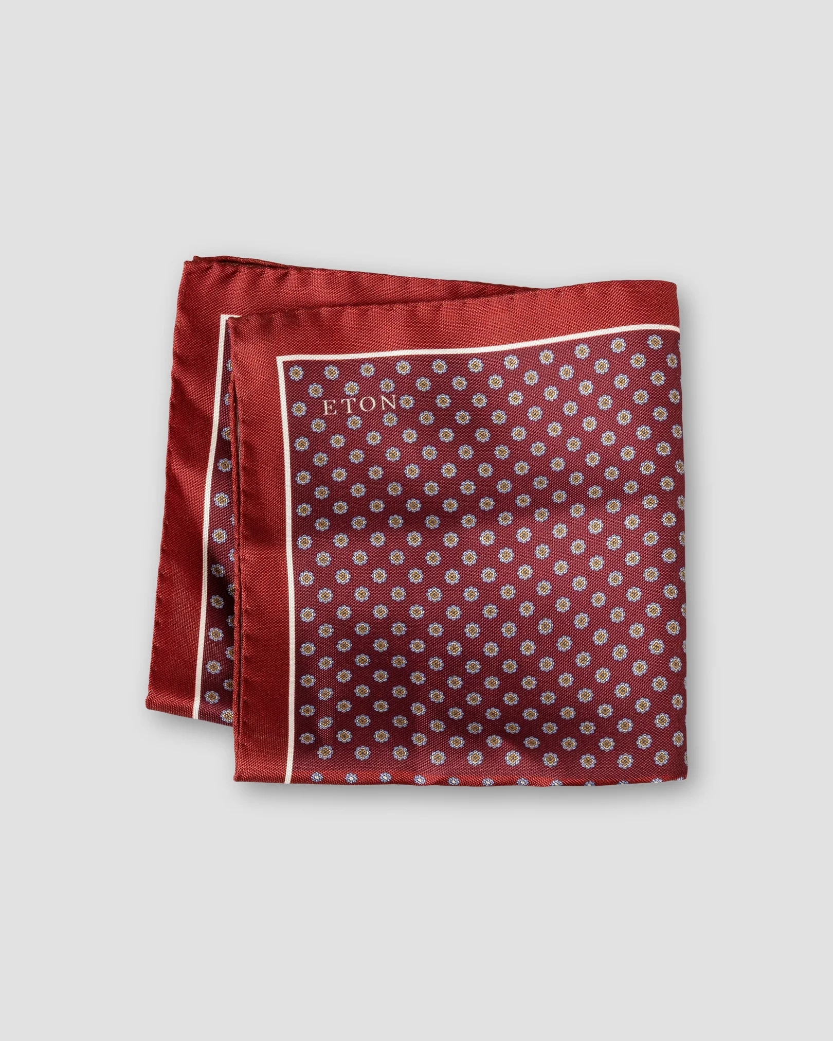 Eton - red four side silk pocket square