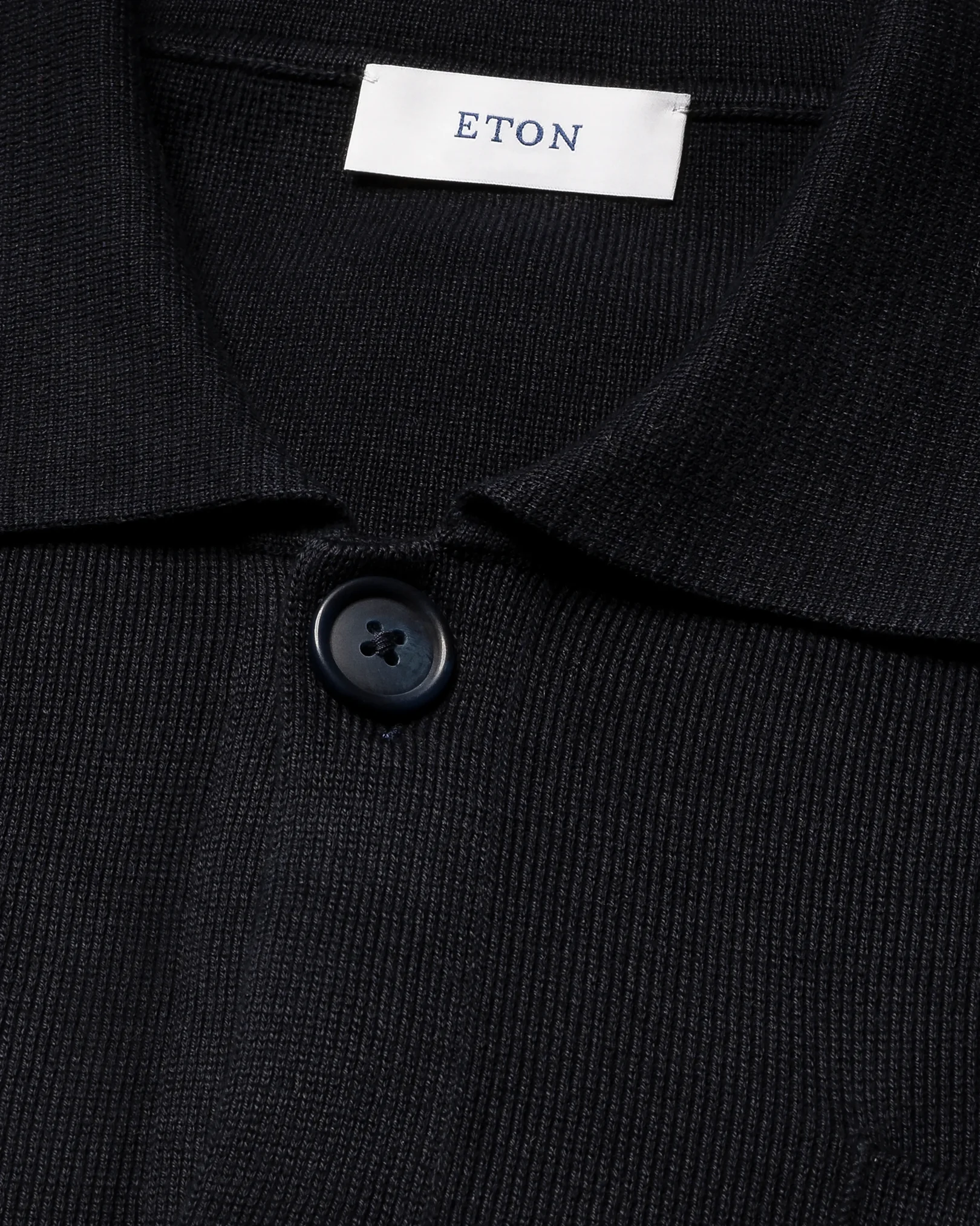Eton - milano knit overshirt navy blue milano knit overshirt