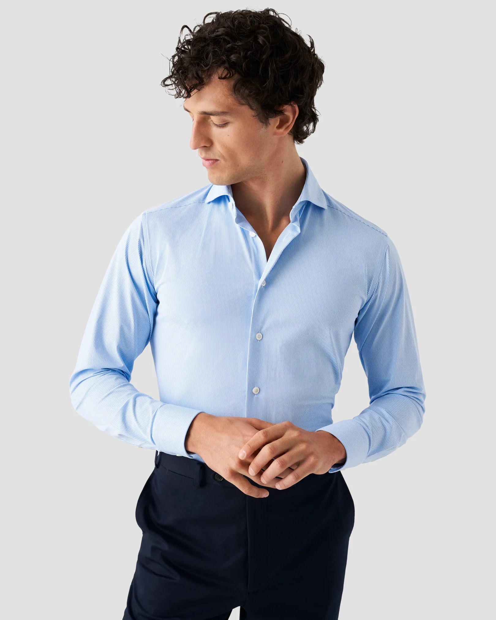 Eton - light blue 4 way stretch widespread