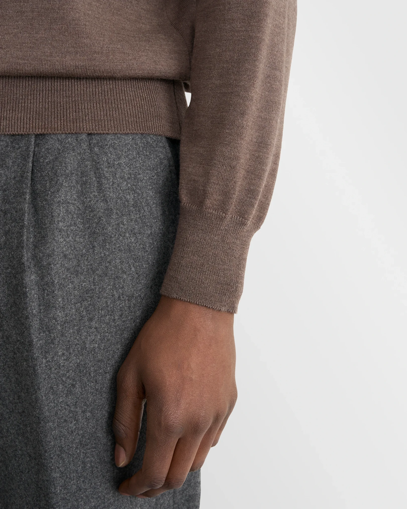 Eton - dark brown merino knit crewneck