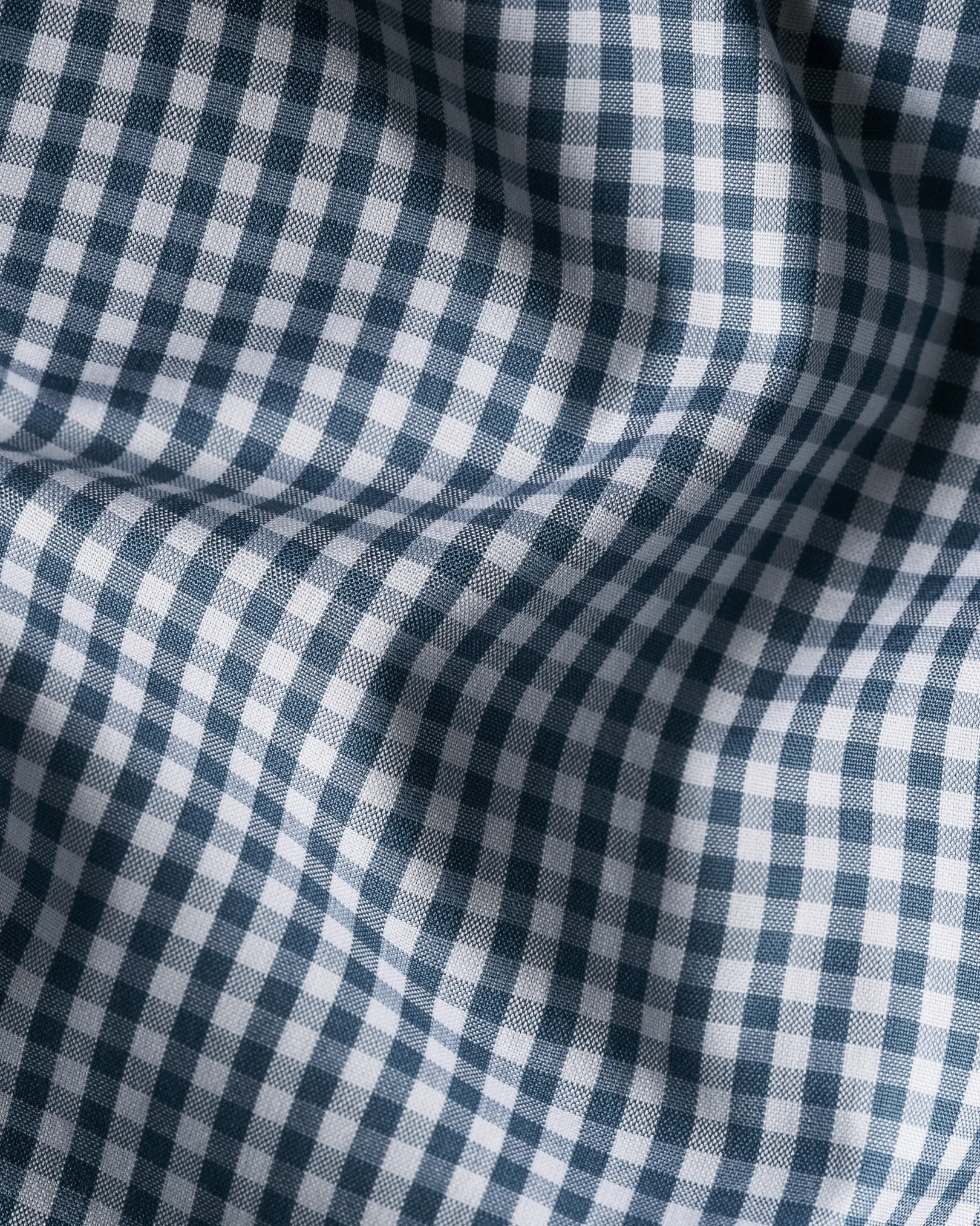 Eton - dark blue check lighweight poplin shirt