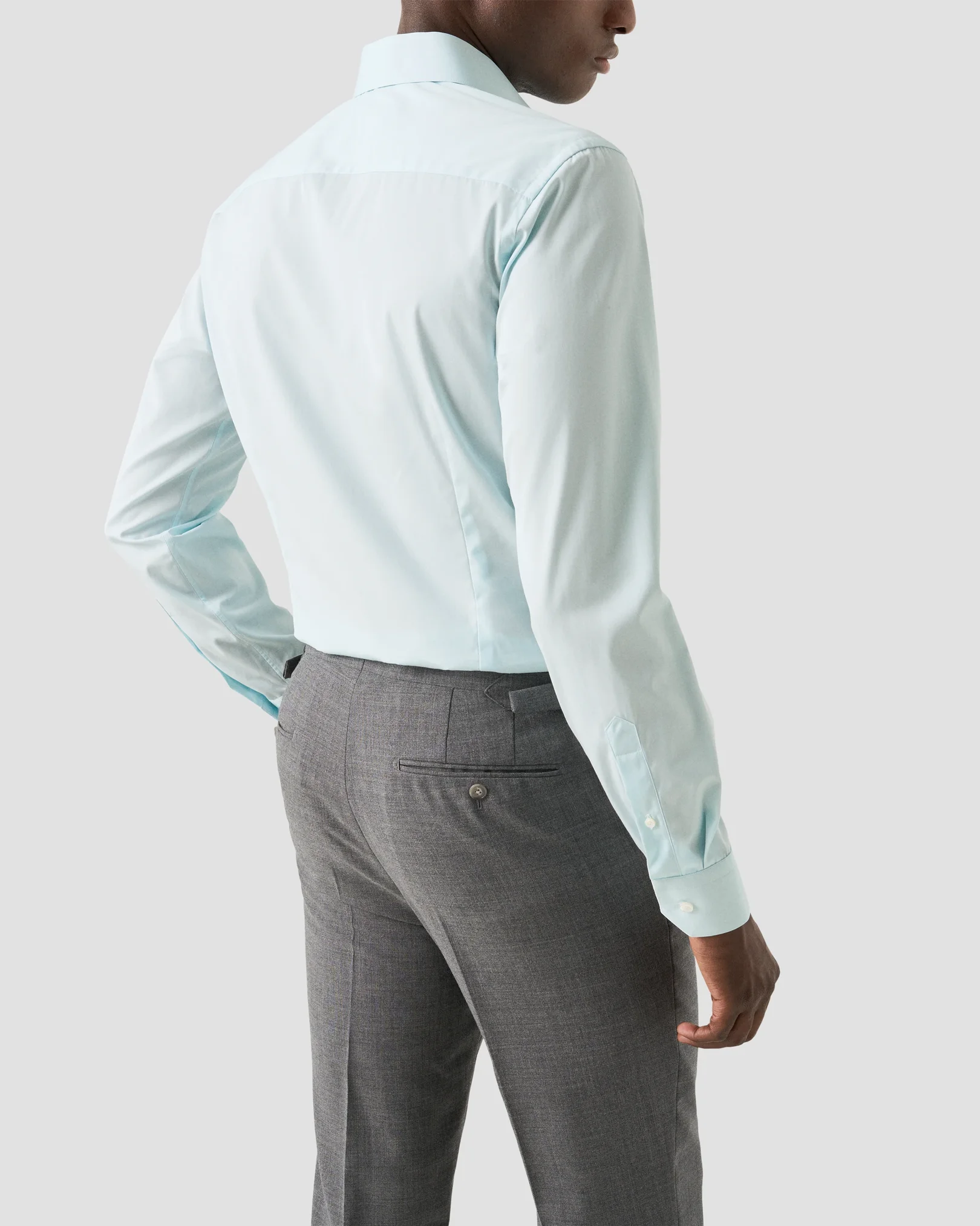 Eton - light green chambray elevated poplin shirt