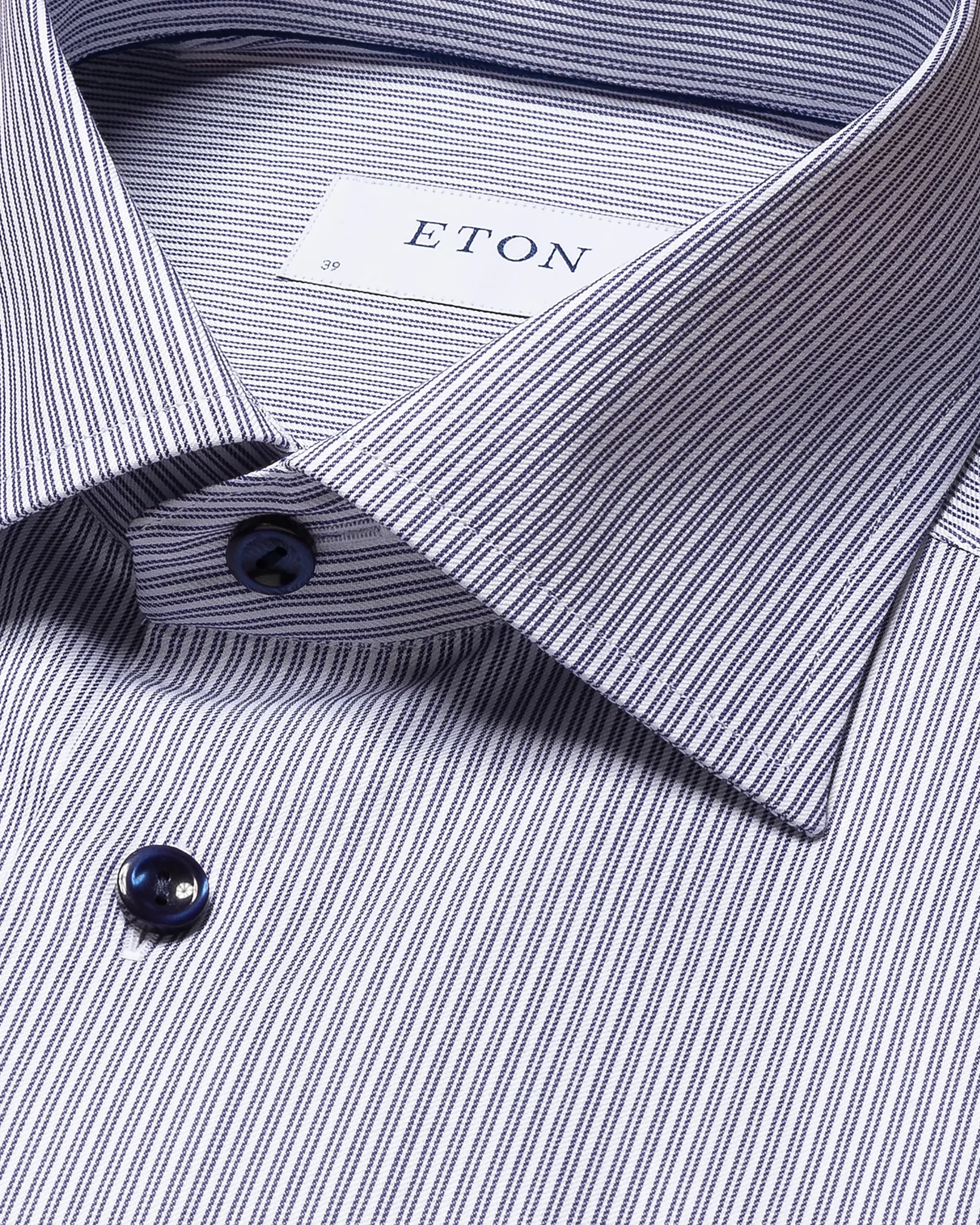 Eton - mid blue signature twill dual striped