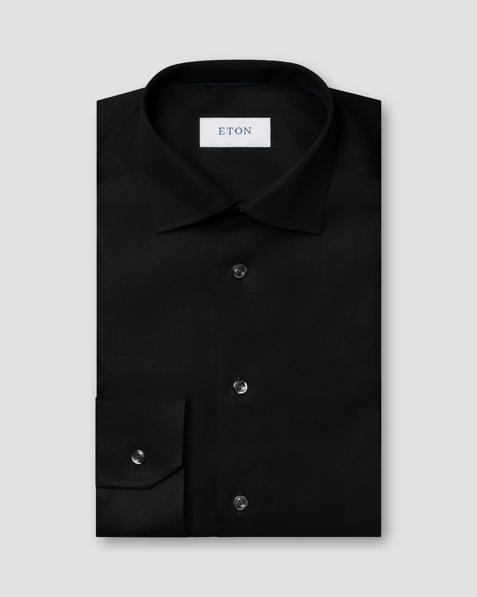 Eton - black solid signature twill shirt