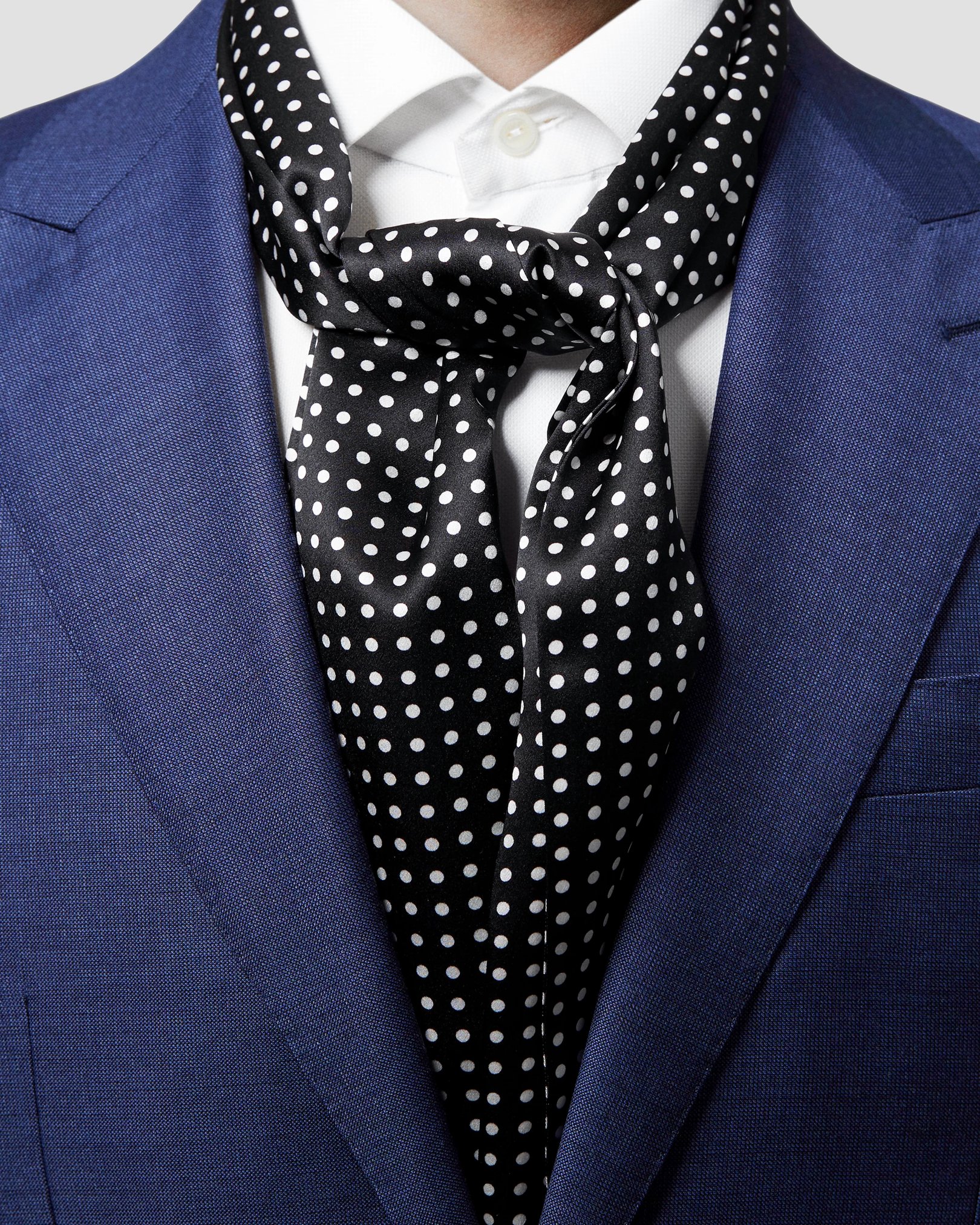 Eton - black polka dots silk scarf