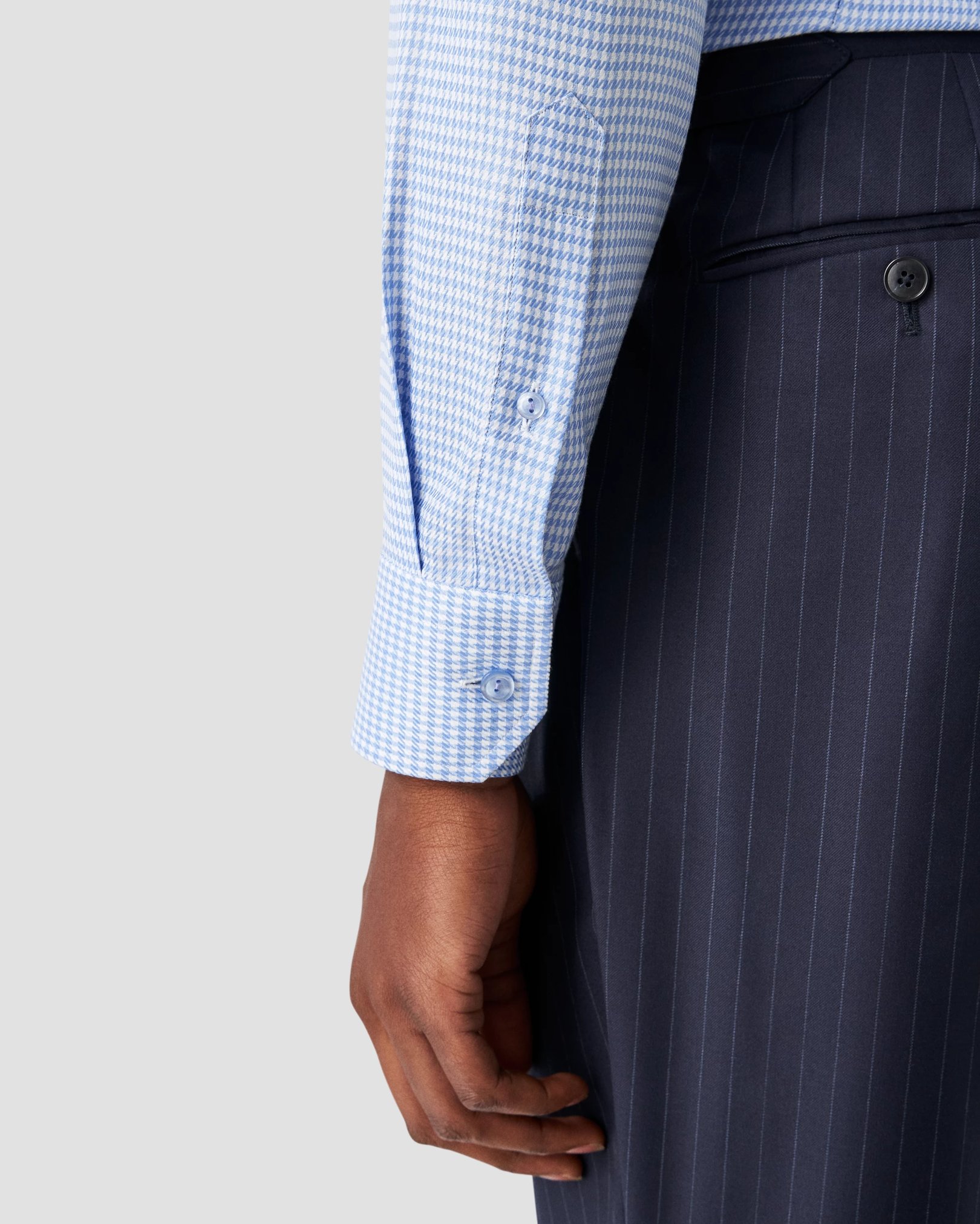 Eton - checked houndstooth signature twill