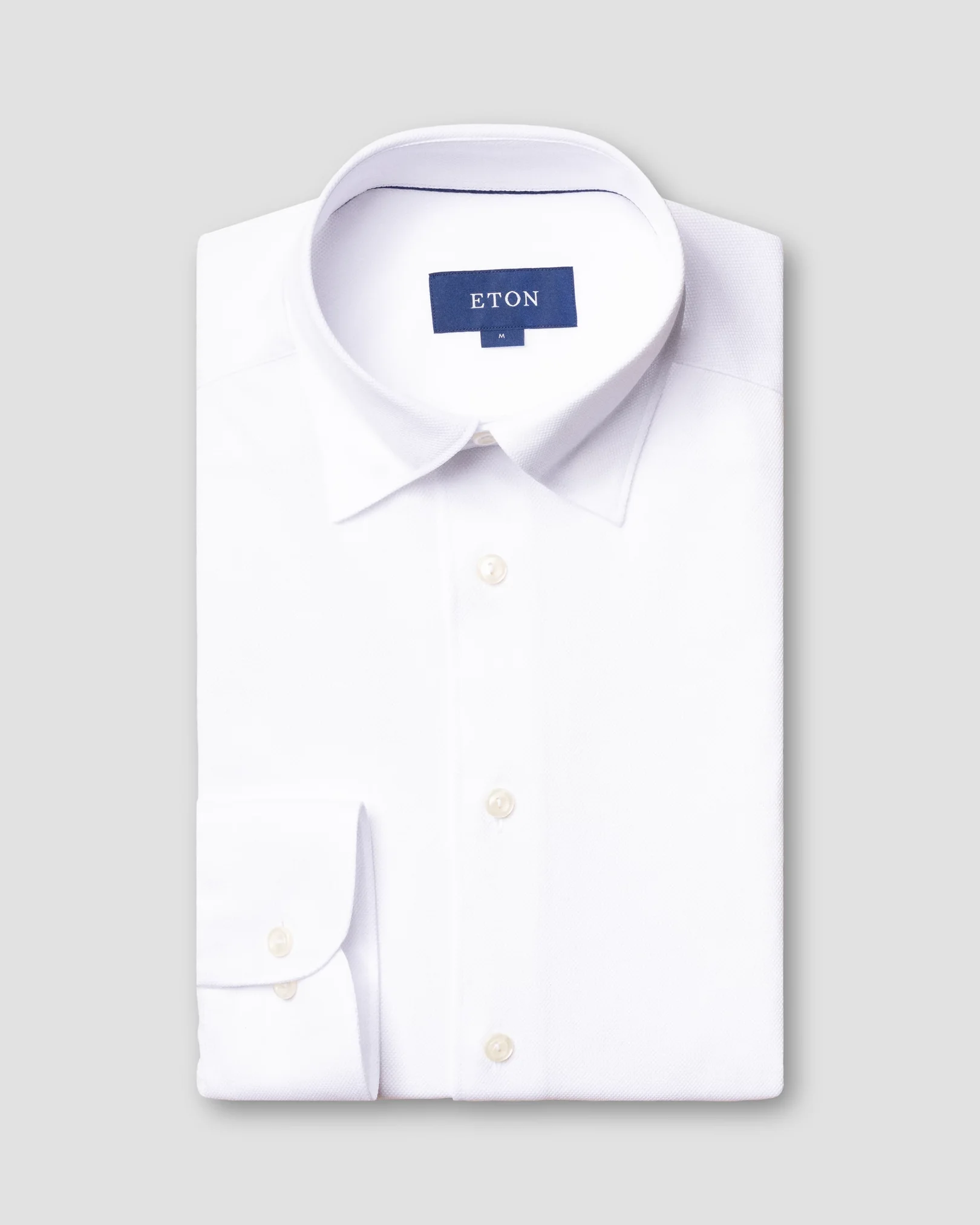 Eton - white pique shirt long sleeved